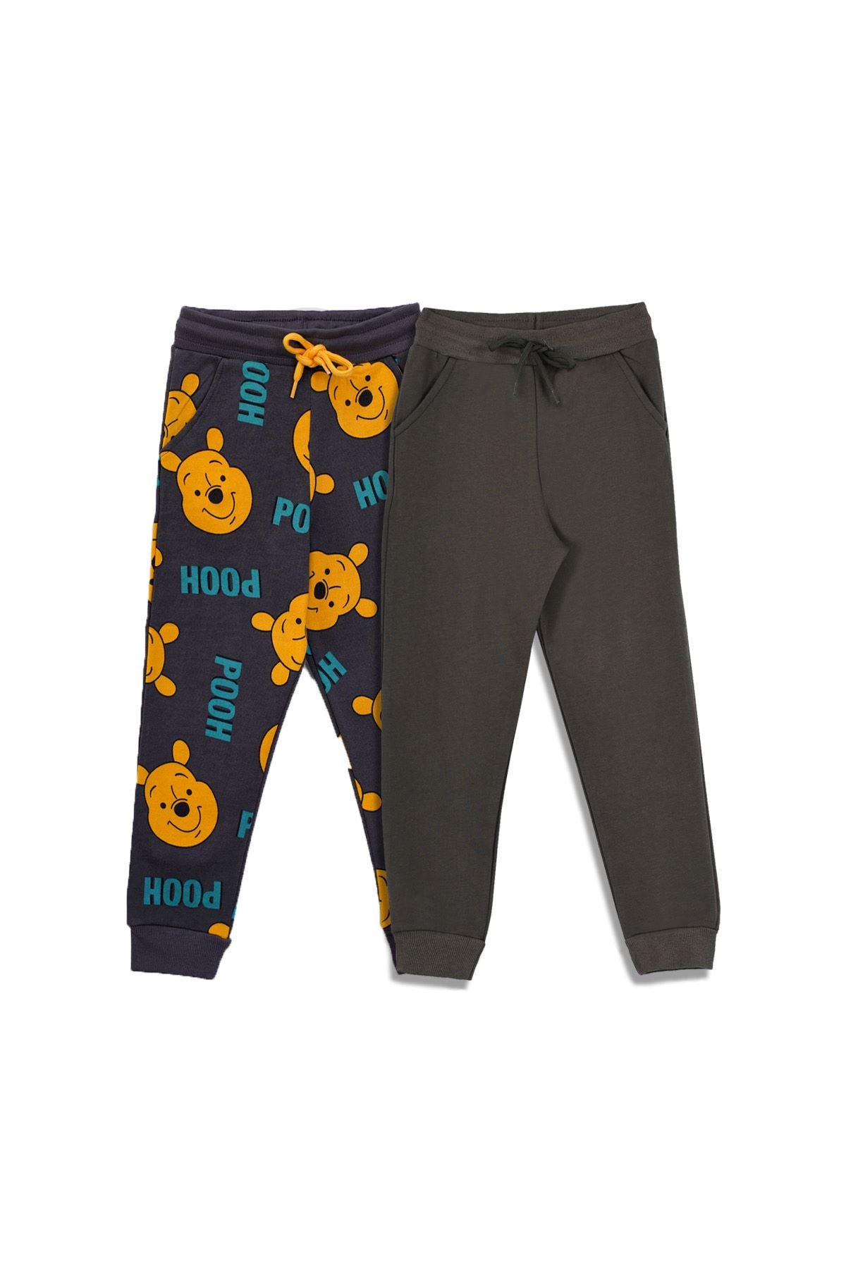 2'Li Basic Şardonlu 2 İplik Eşofman Set ( Winnie The Pooh - Haki )