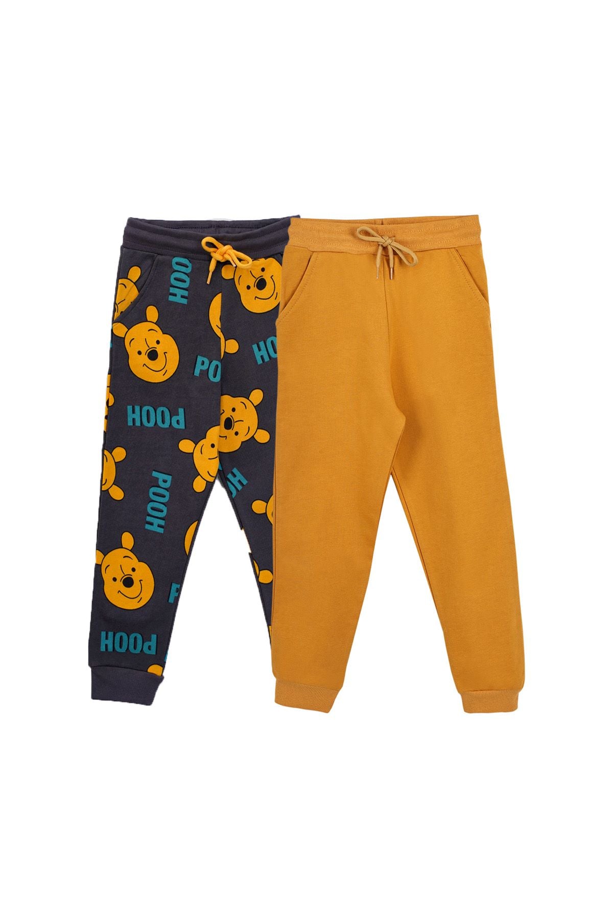 2'Li Basic Şardonlu 2 İplik Eşofman Set ( Winnie The Pooh - Hardal )