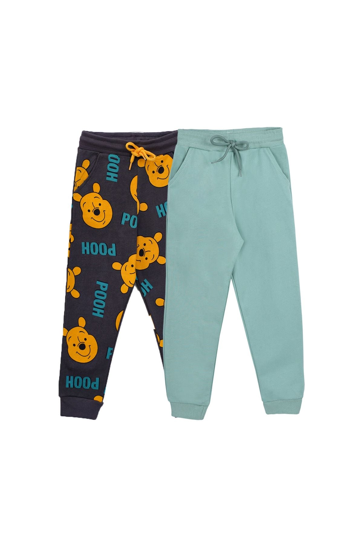 2'Li Basic Şardonlu 2 İplik Eşofman Set ( Winnie The Pooh - SuYeşili )