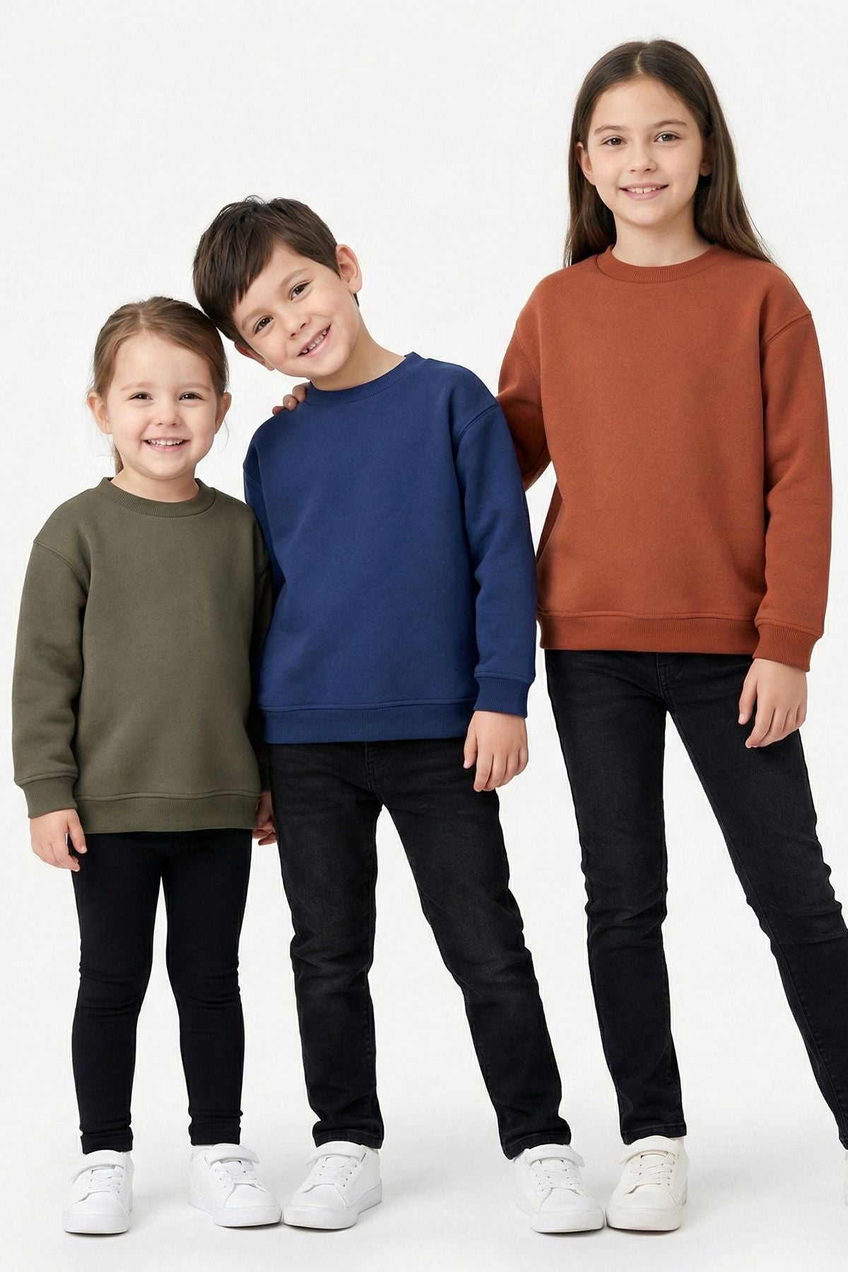 3'Lü Basic Şardonlu Çocuk Sweatshirt