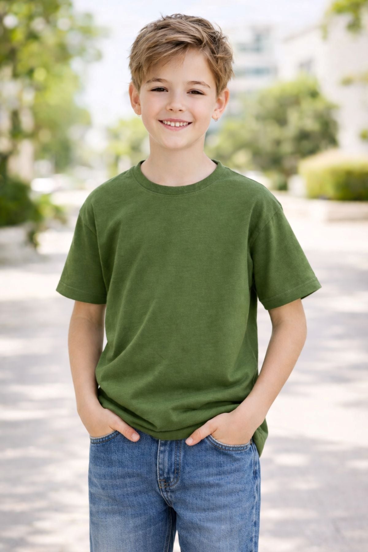 Unisex Basic Kısa Kollu Çocuk T-Shirt