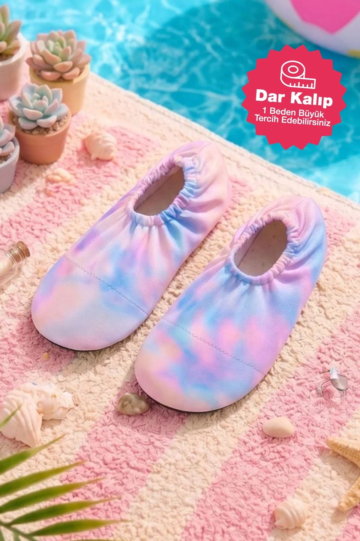Tie - Dye Renkli Kaymaz Taban Bebek - Çocuk Deniz Ayakkabısı