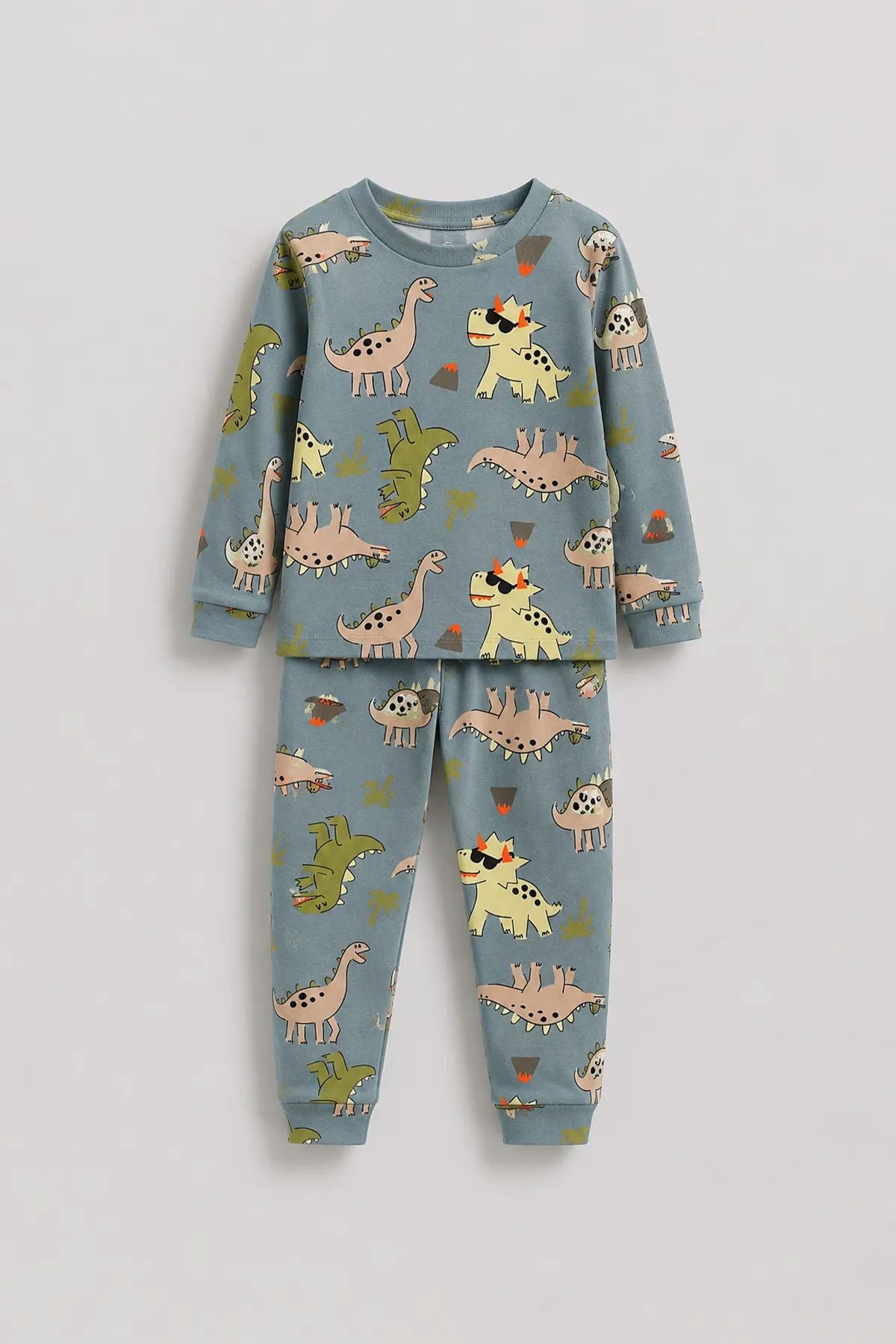 Dinozor Desenli Erkek Çocuk Pijama Takımı