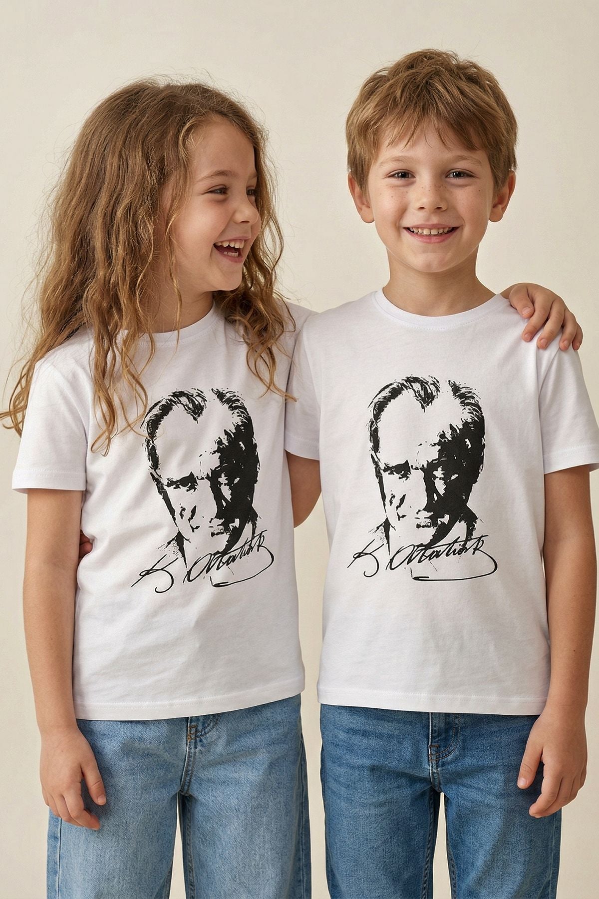 Atatürk Baskılı Beyaz Renk T-Shirt