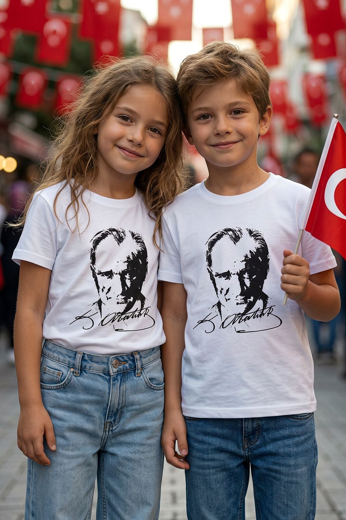 Atatürk Baskılı Beyaz Renk T-Shirt