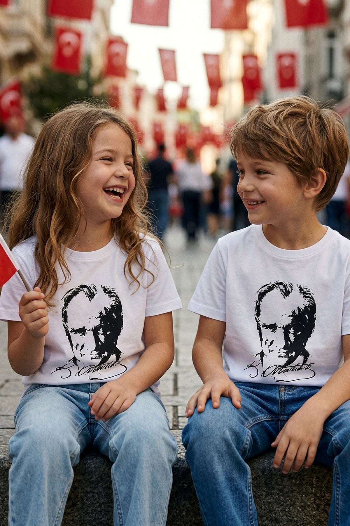 Atatürk Baskılı Beyaz Renk T-Shirt