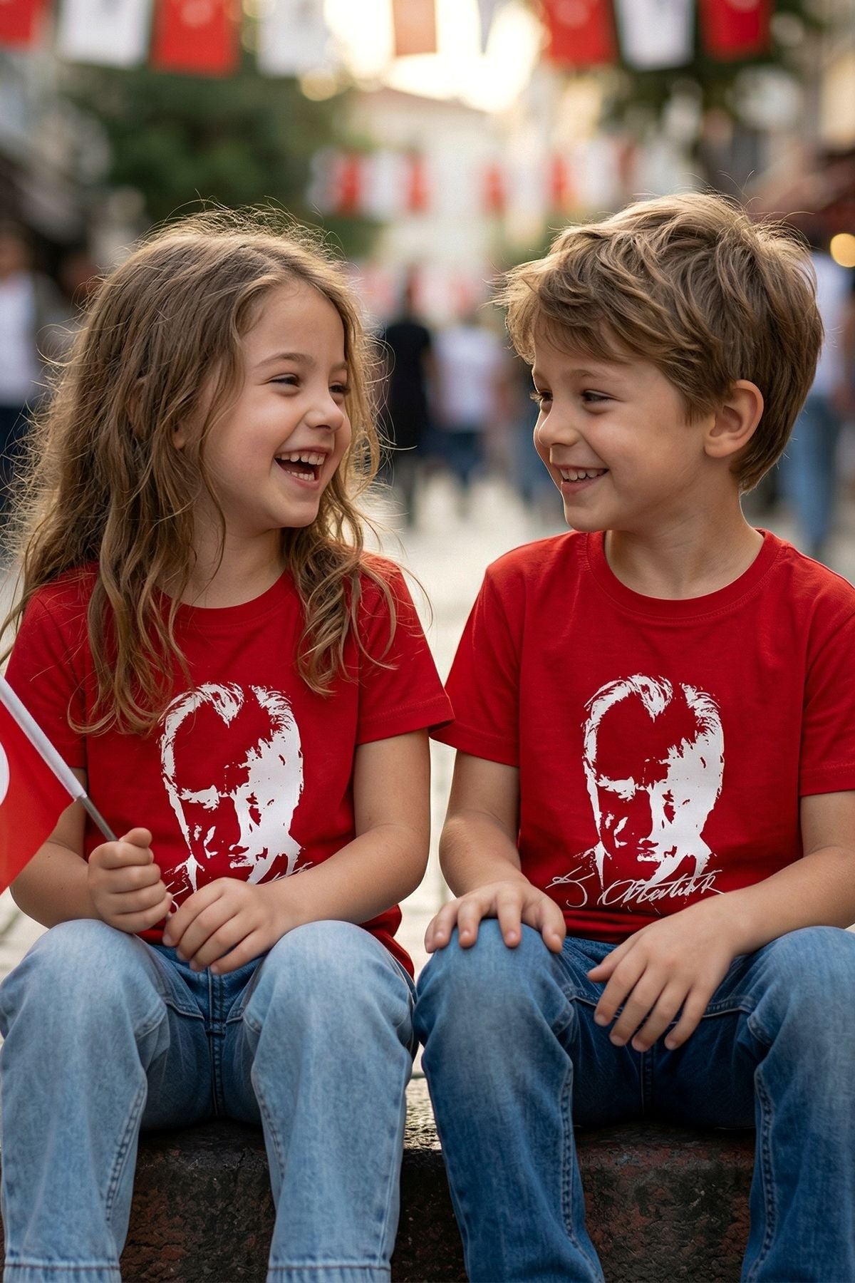 Atatürk Baskılı Kırmızı Renk T-Shirt
