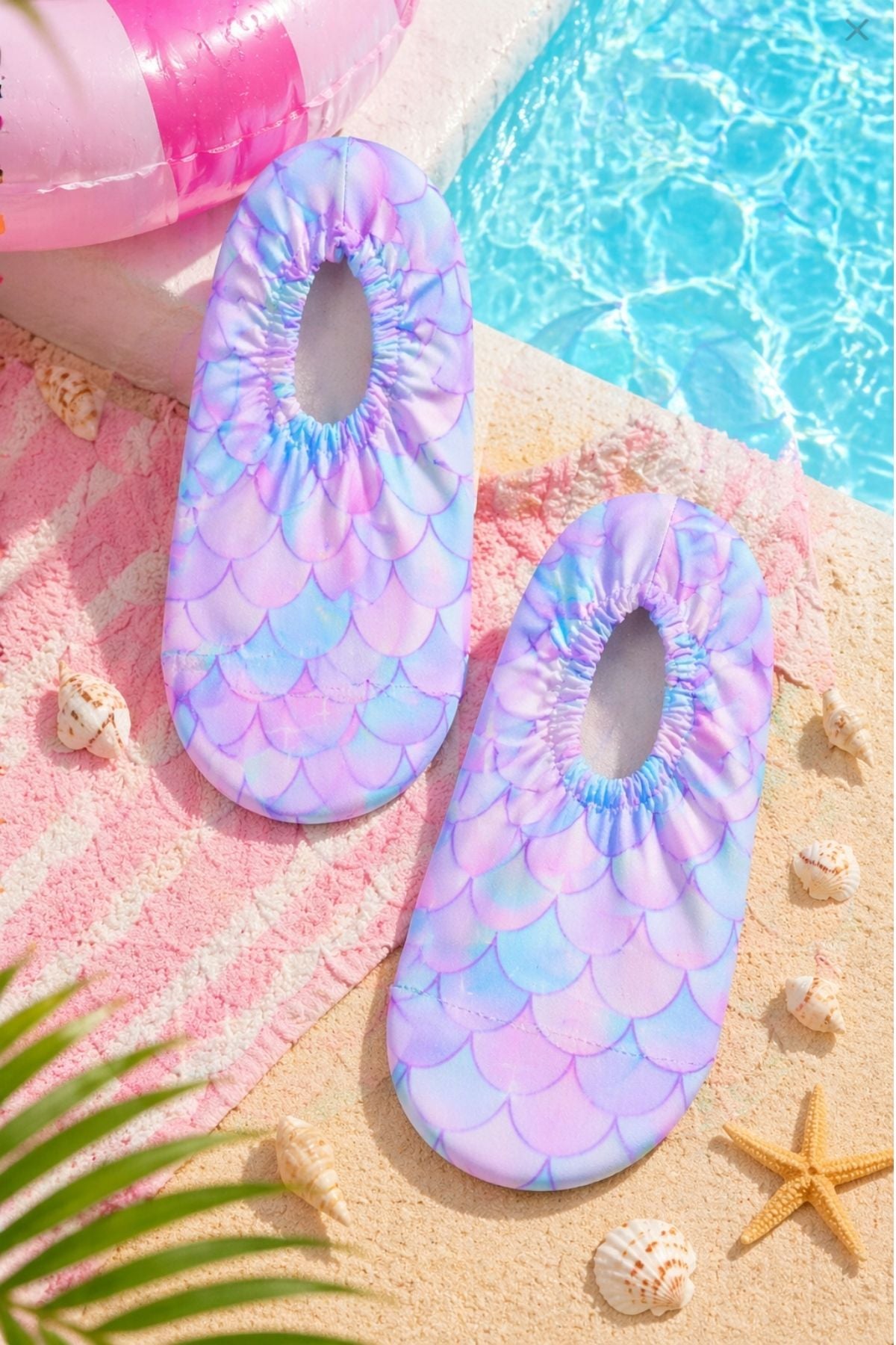 Balık Pulu Desenli Kaymaz Taban Bebek - Çocuk Deniz Ayakkabısı