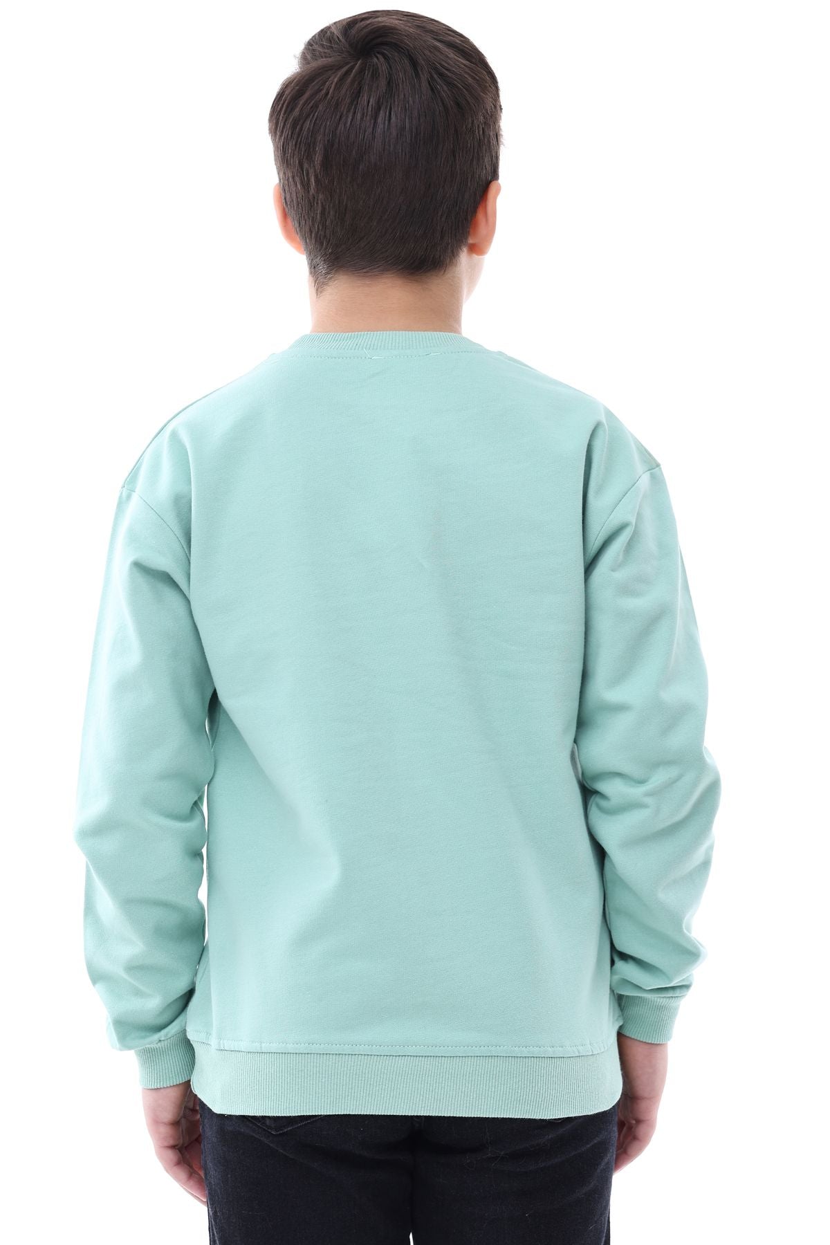 Basic Bisiklet Yaka Şardonlu Çocuk Sweatshirt 3-12 Yaş