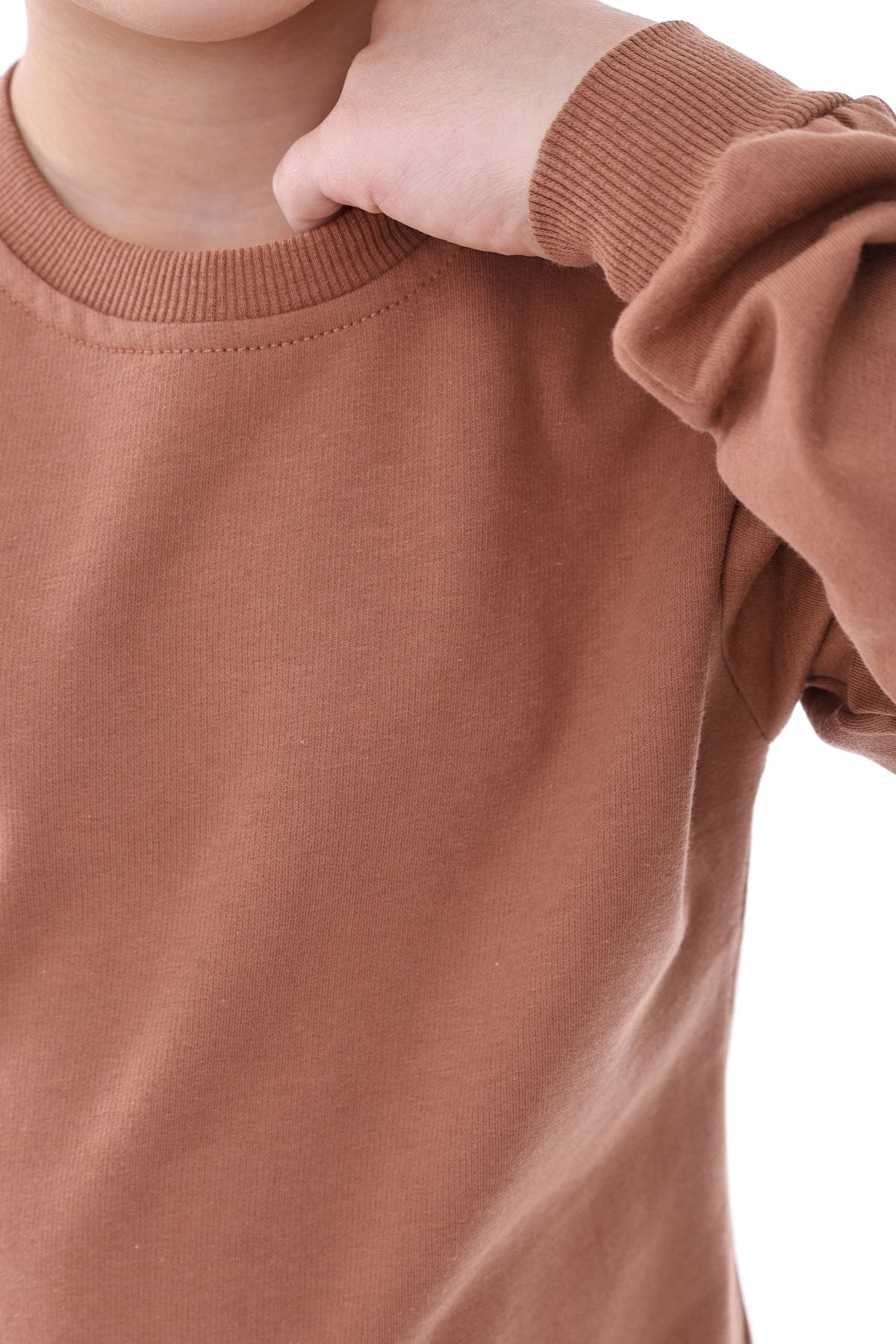 Basic Bisiklet Yaka Şardonlu Çocuk Sweatshirt 3-12 Yaş