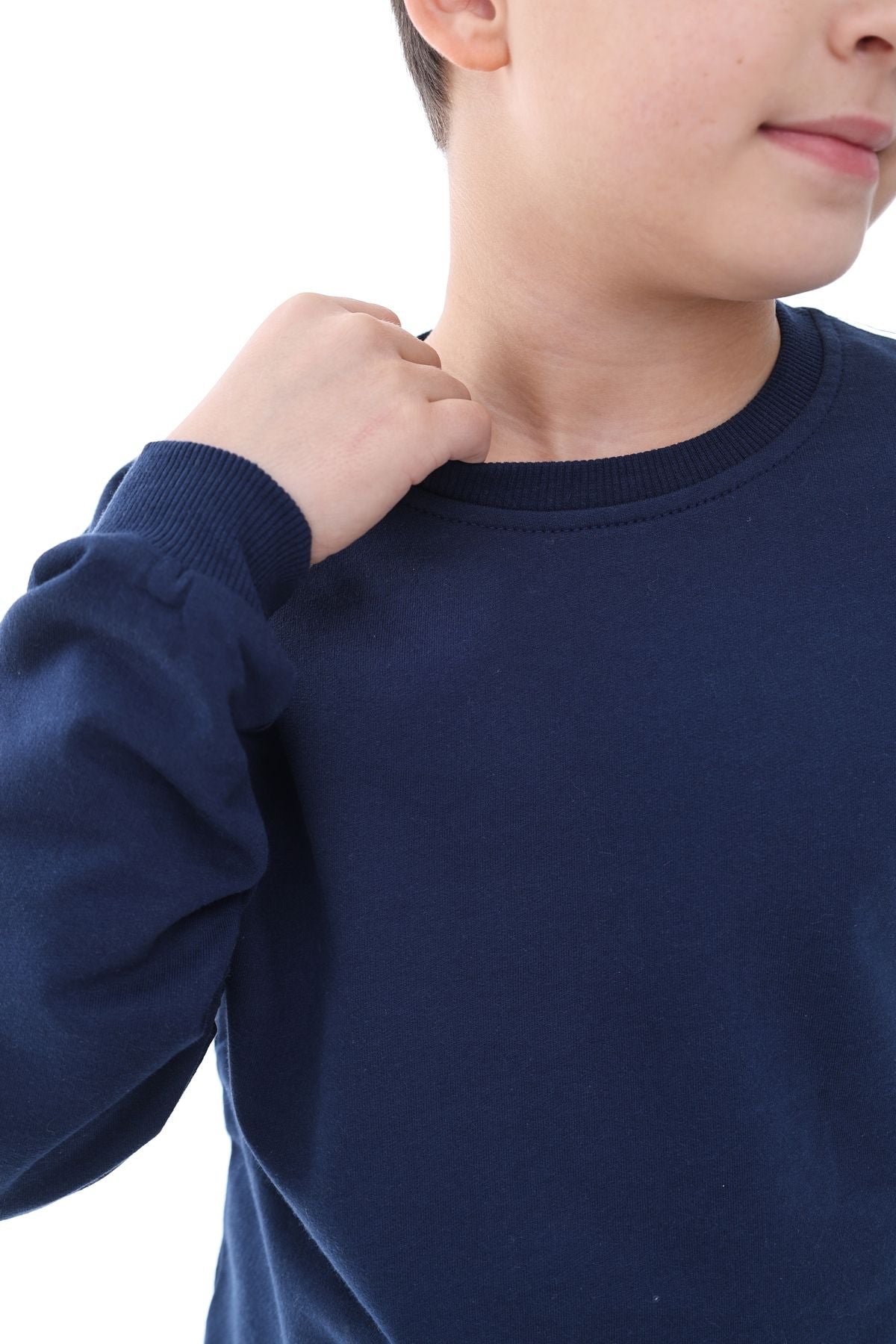 Basic Bisiklet Yaka Şardonlu Çocuk Sweatshirt 3-12 Yaş