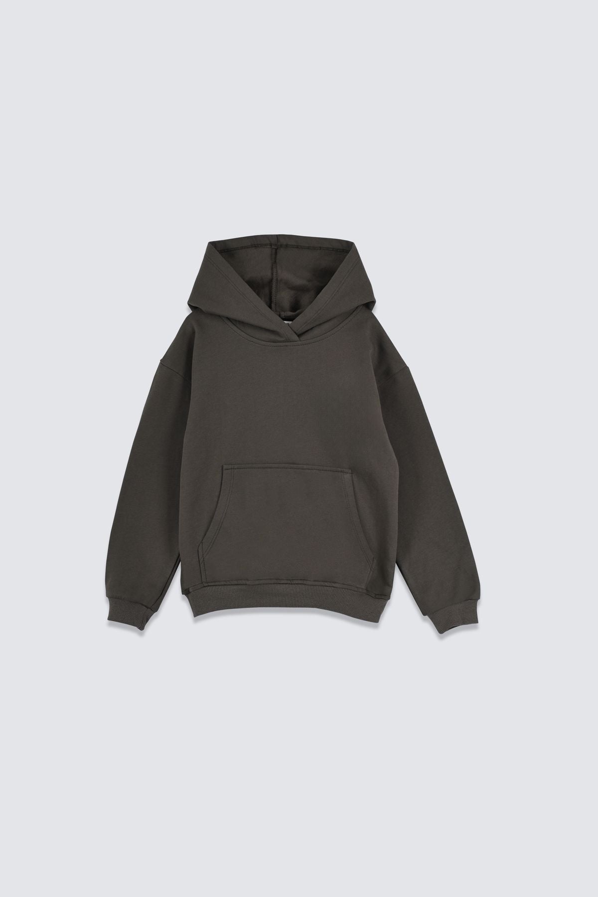 Basic Kapüşonlu Şardonlu Kanguru Cep Detaylı Çocuk Sweatshirt 3-12 Yaş