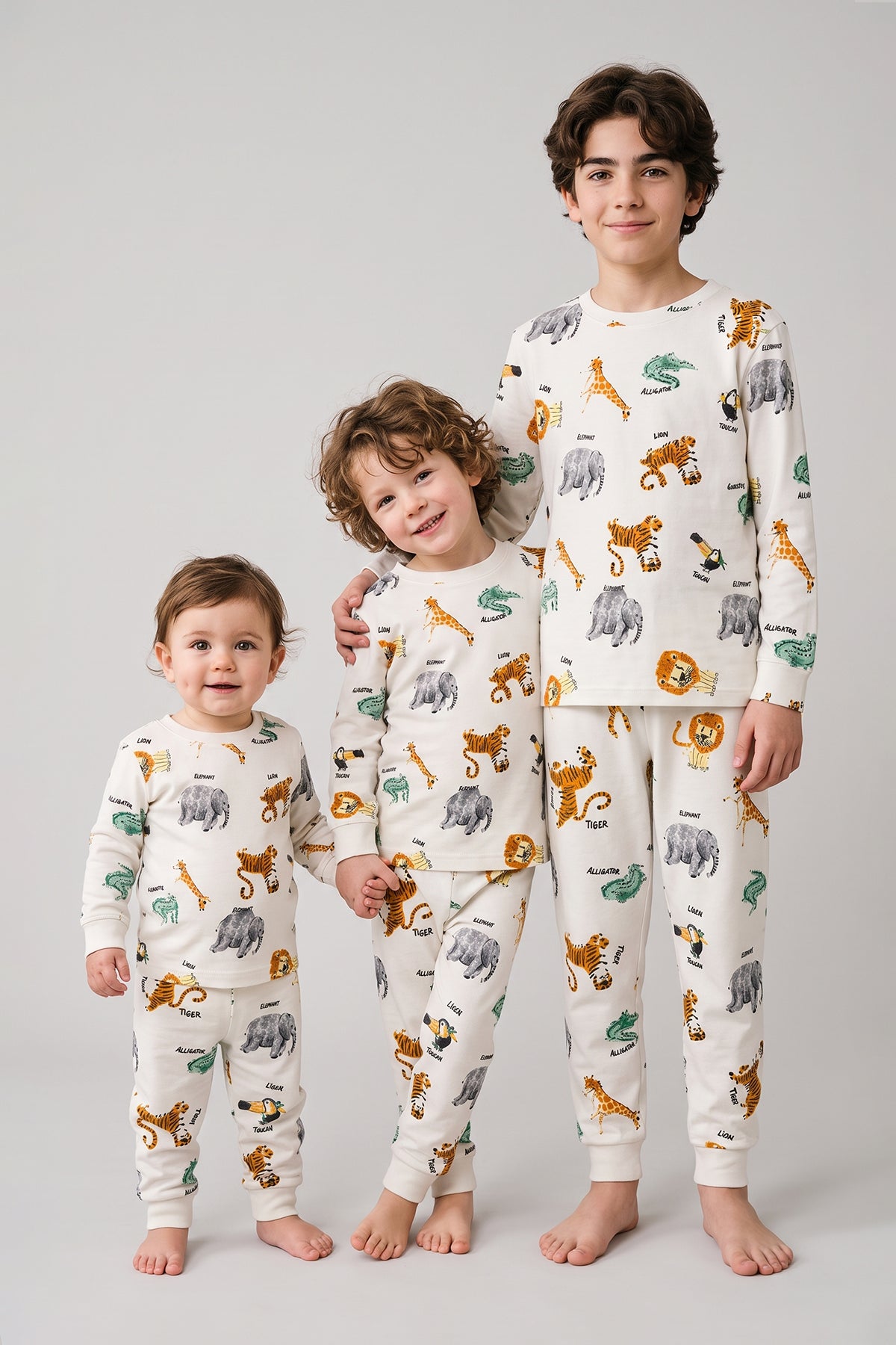 Erkek Çocuk %100 Pamuk Süprem Kumaş Uzun Kollu Mevsimlik Pijama Takımı
