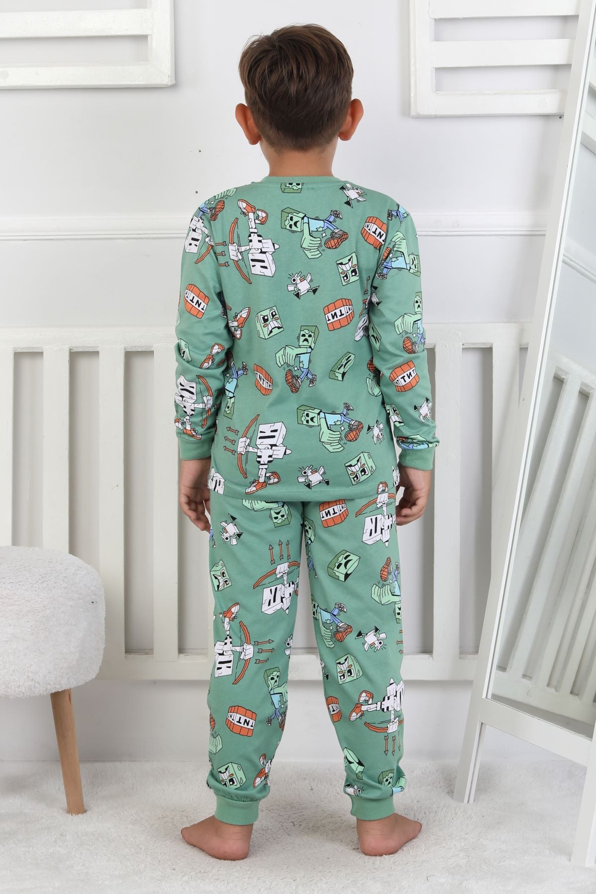 Computer Game Desenli Erkek Çocuk Pijama Takımı