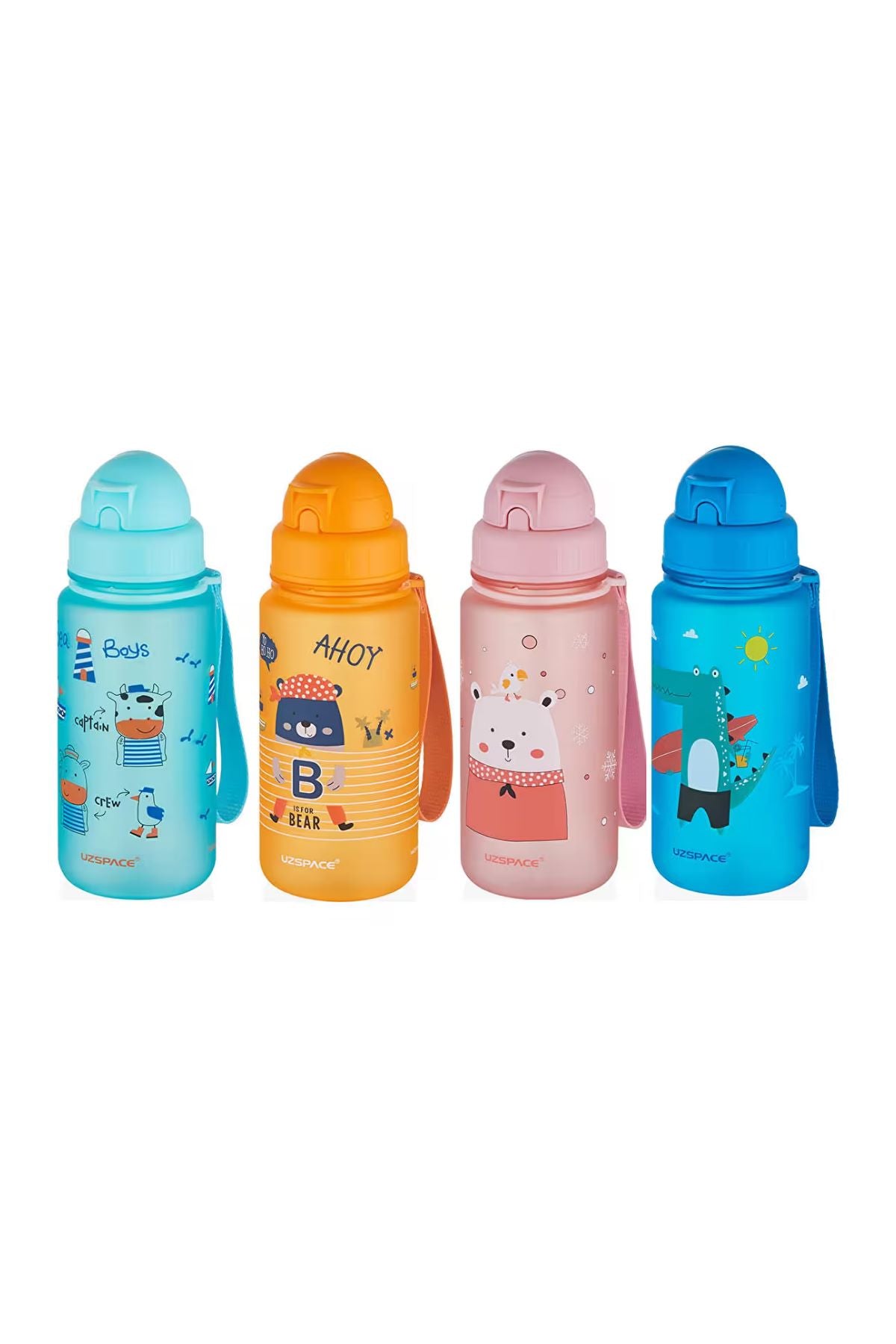 Cute Bear Baskılı Korsan Temalı 400 ml Suluk / Matara