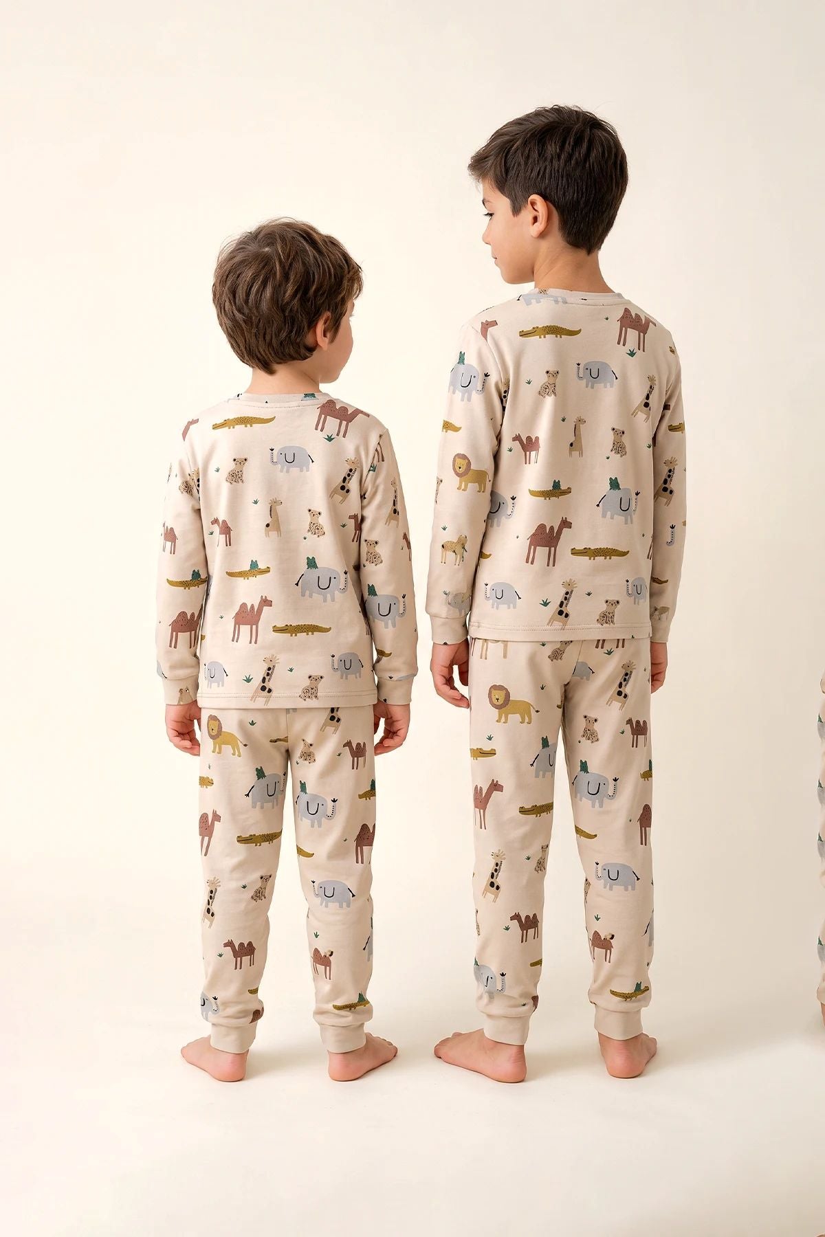 Erkek Çocuk %100 Pamuk Süprem Kumaş Uzun Kollu Mevsimlik Pijama Takımı