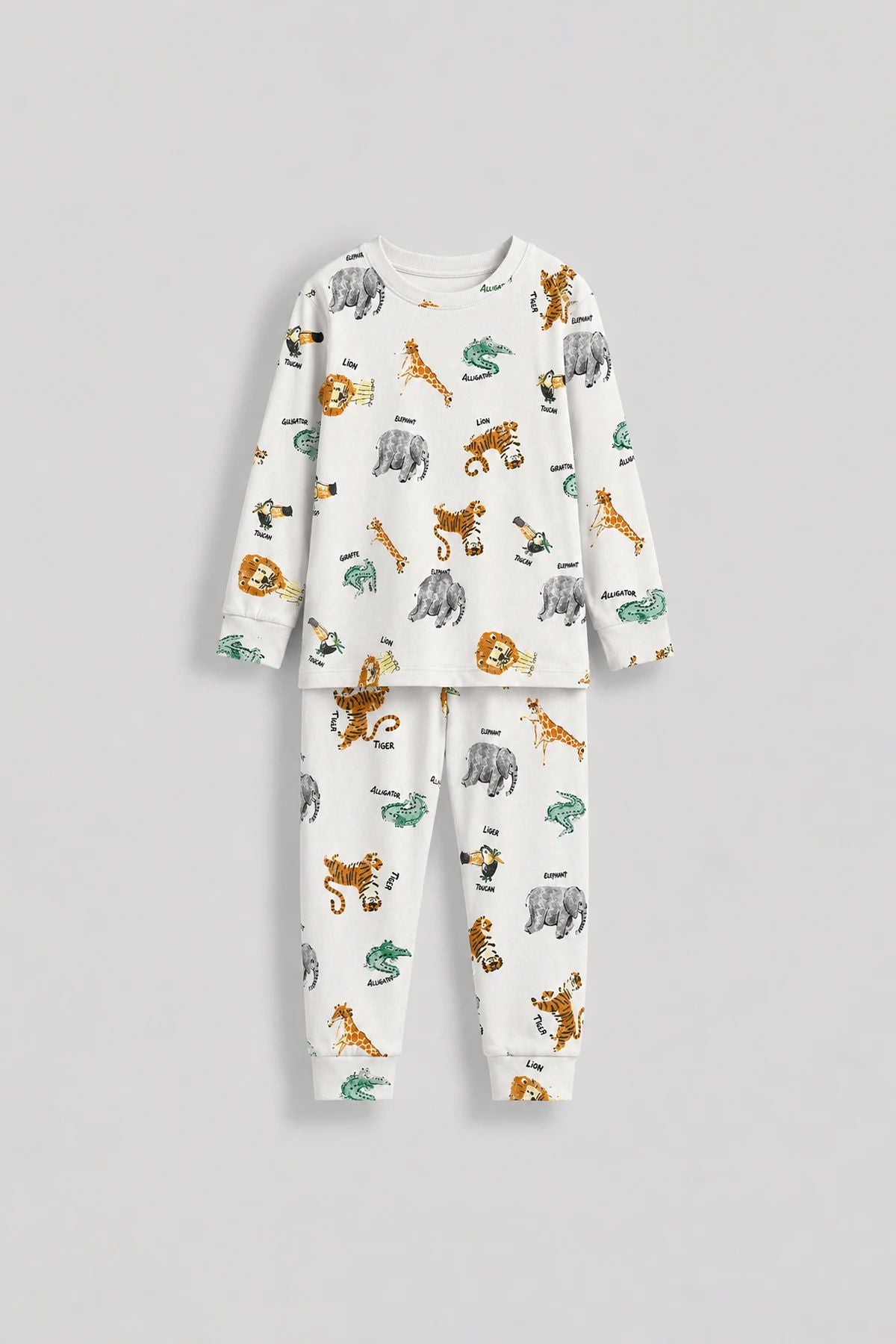 Erkek Çocuk %100 Pamuk Süprem Kumaş Uzun Kollu Mevsimlik Pijama Takımı