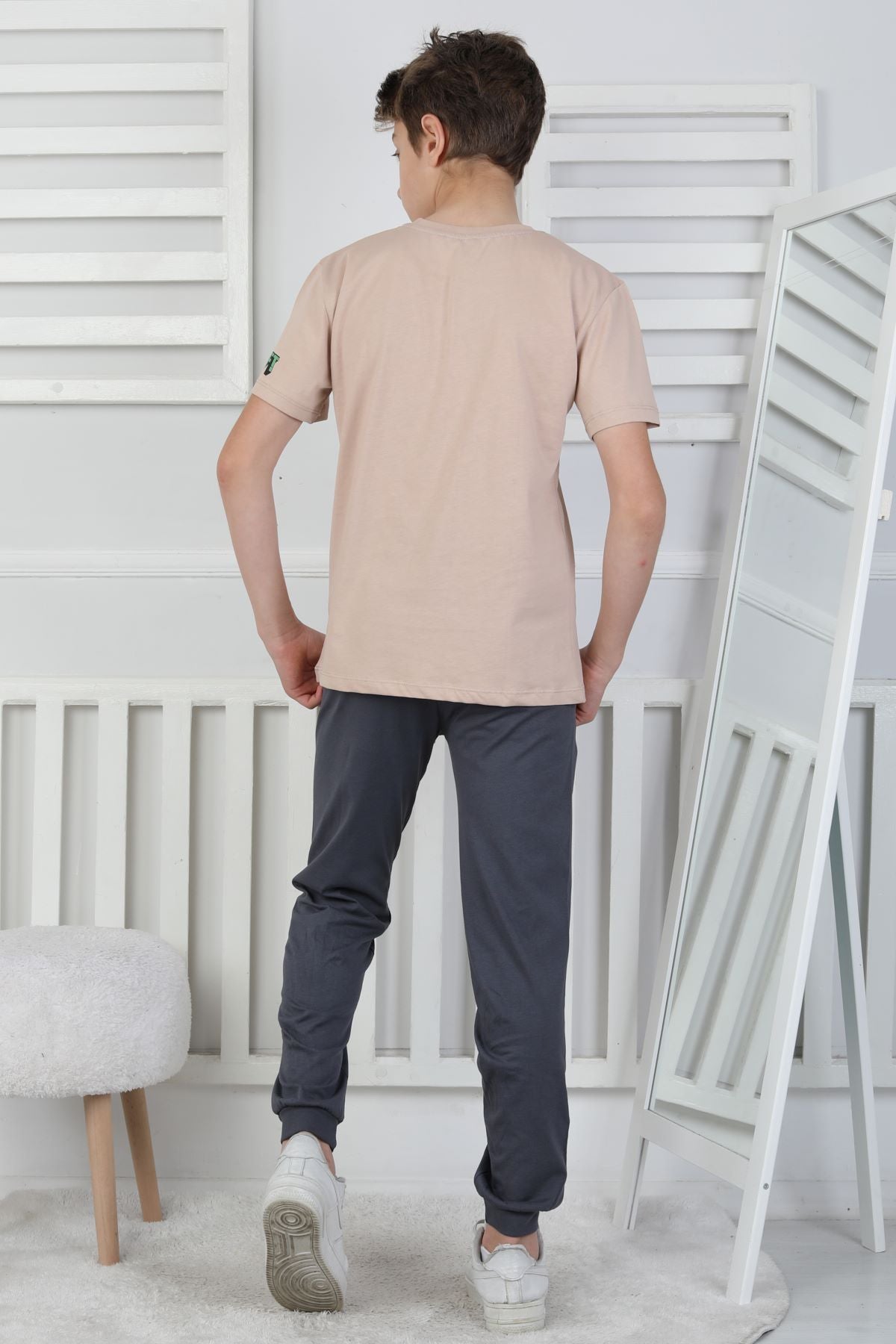 Explore Create Desenli Erkek Çocuk Süprem Kısa Kollu Pijama Takımı