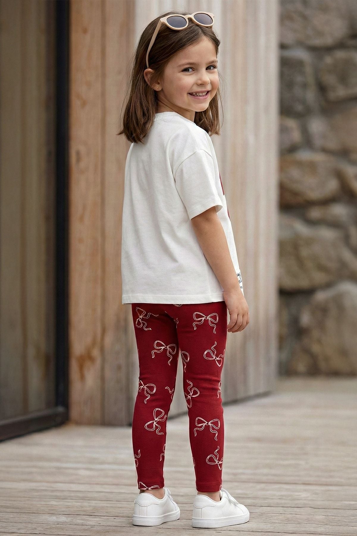 Fiyon Baskılı Kız Çocuk Tayt Takım – Fiyonk Desenli Şık Tasarım