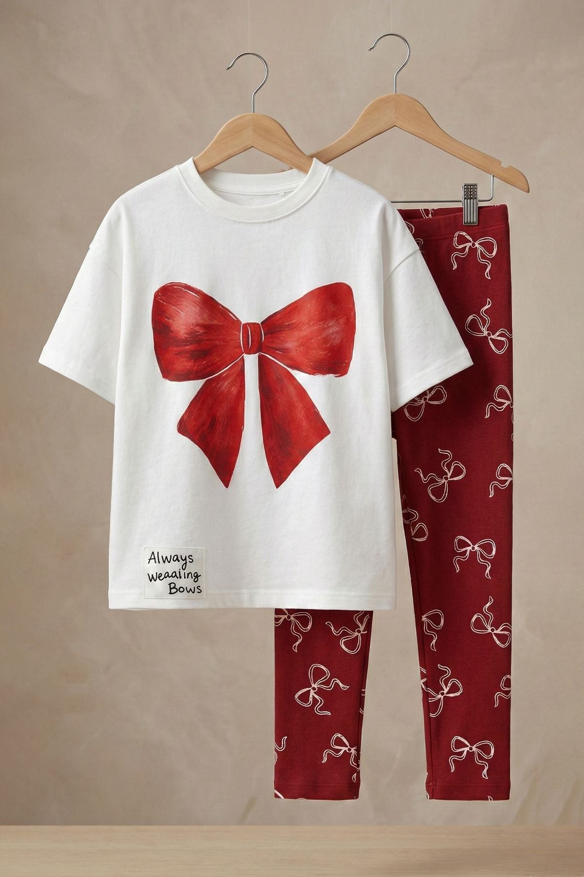 Fiyon Baskılı Kız Çocuk Tayt Takım – Fiyonk Desenli Şık Tasarım