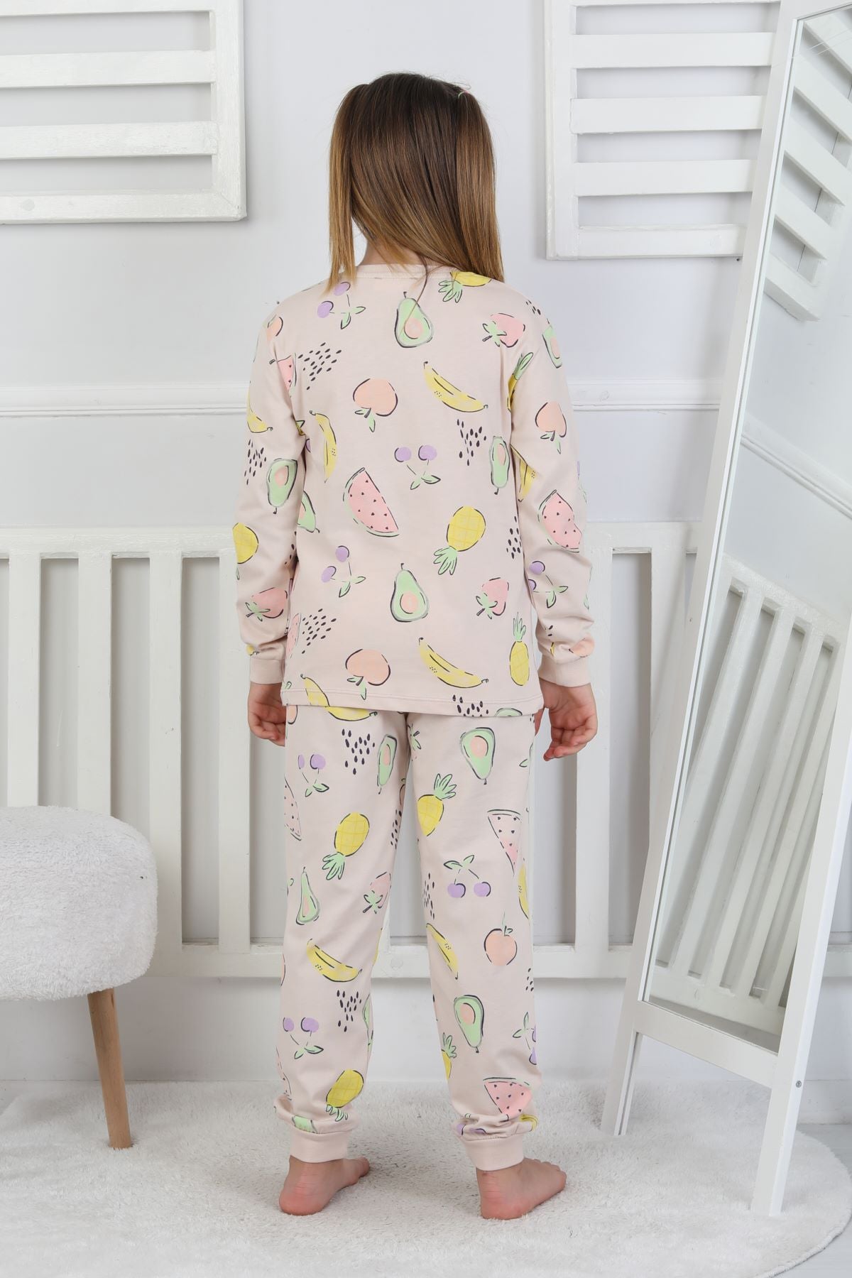 Fruit Patterned Kız Çocuk Pijama Takımı