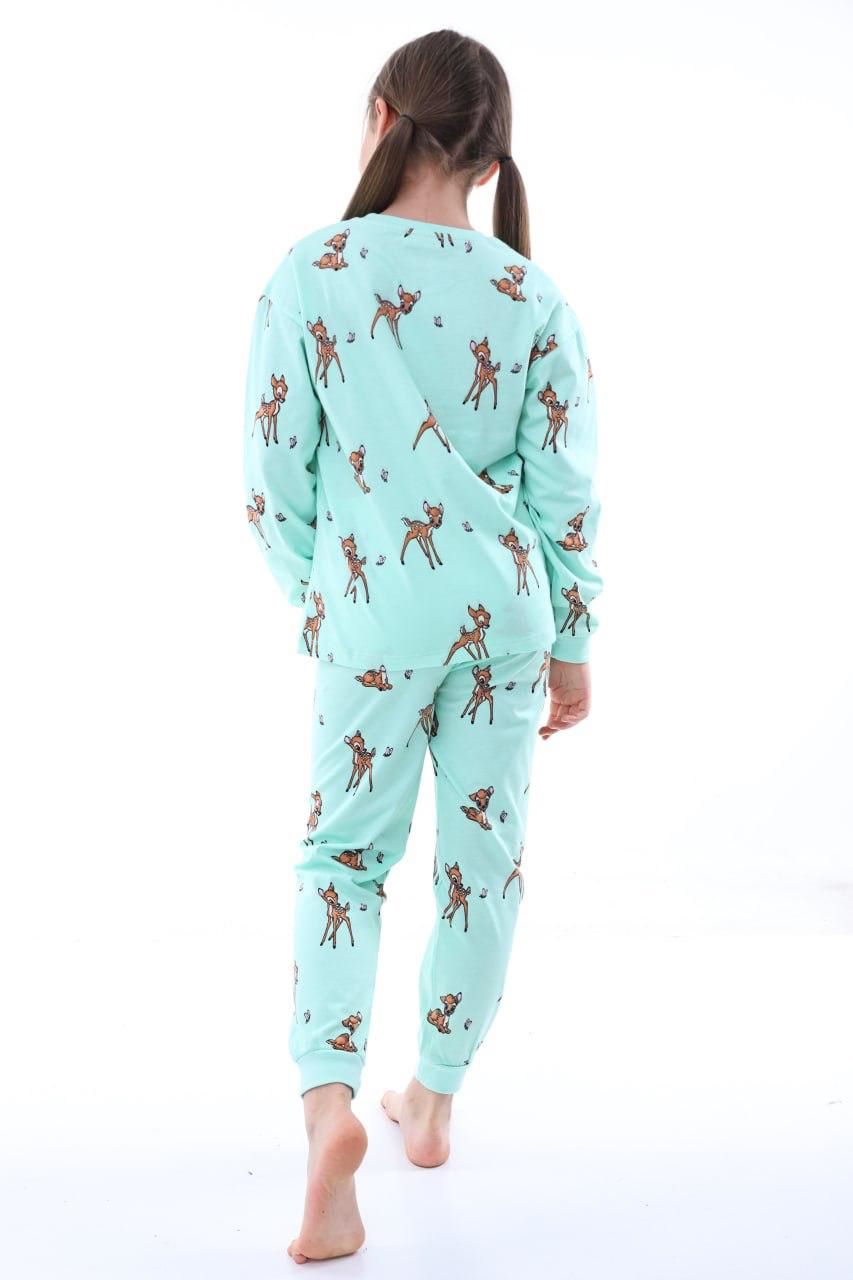 Geyik Desenli Kız Çocuk Pijama Takımı