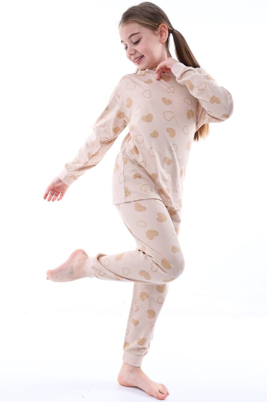 Geyik Desenli Kız Çocuk Pijama Takımı