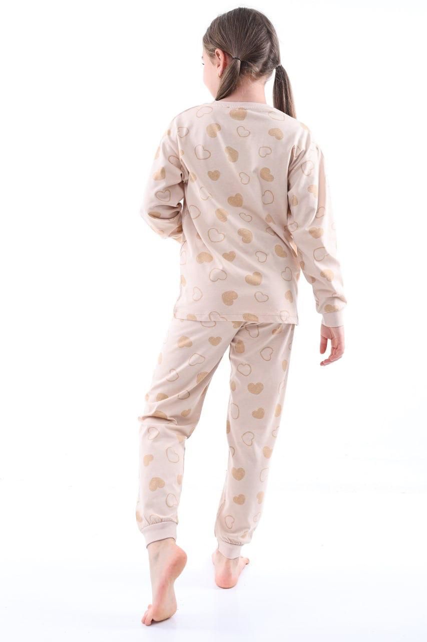 Geyik Desenli Kız Çocuk Pijama Takımı