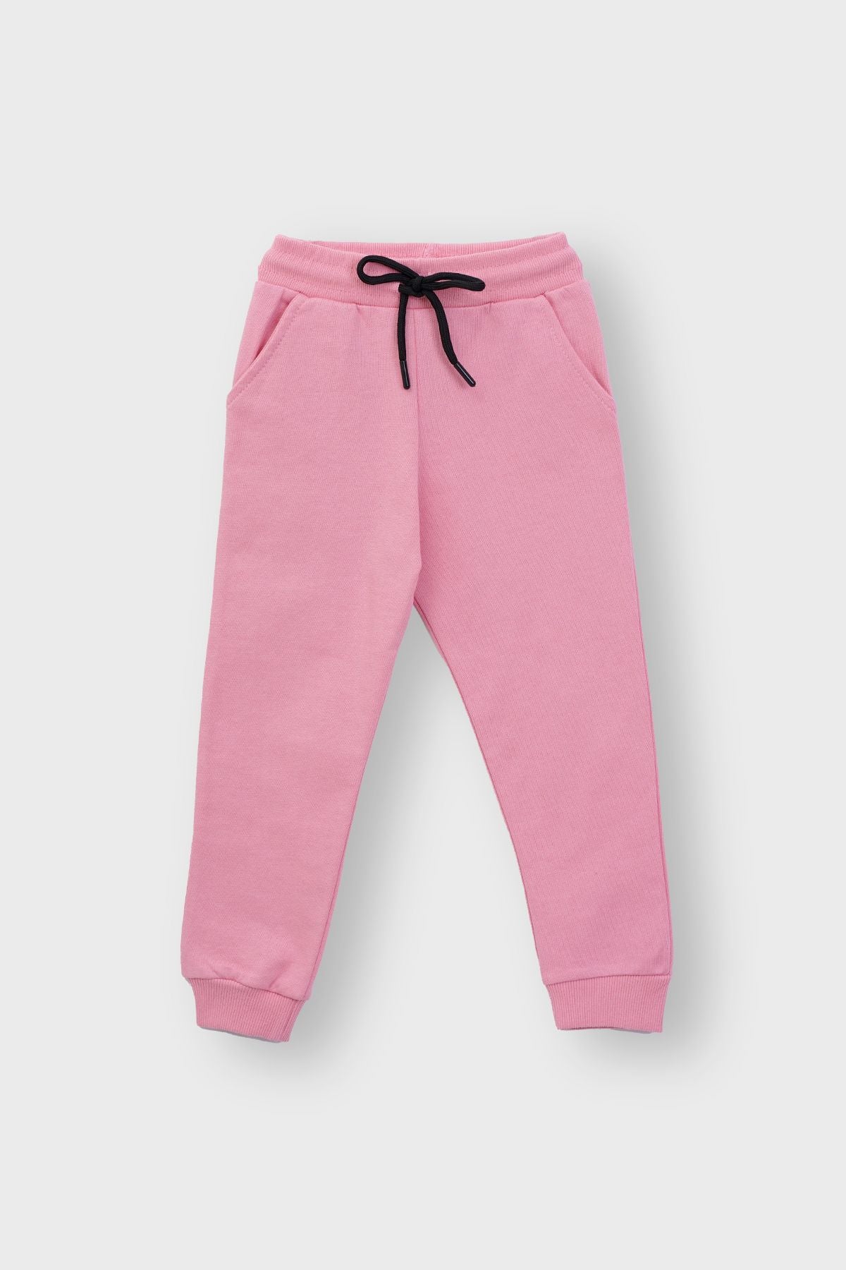 Kapüşonlu Hello Nakış Baskılı Basic Pembe Çocuk Eşofman Takımı