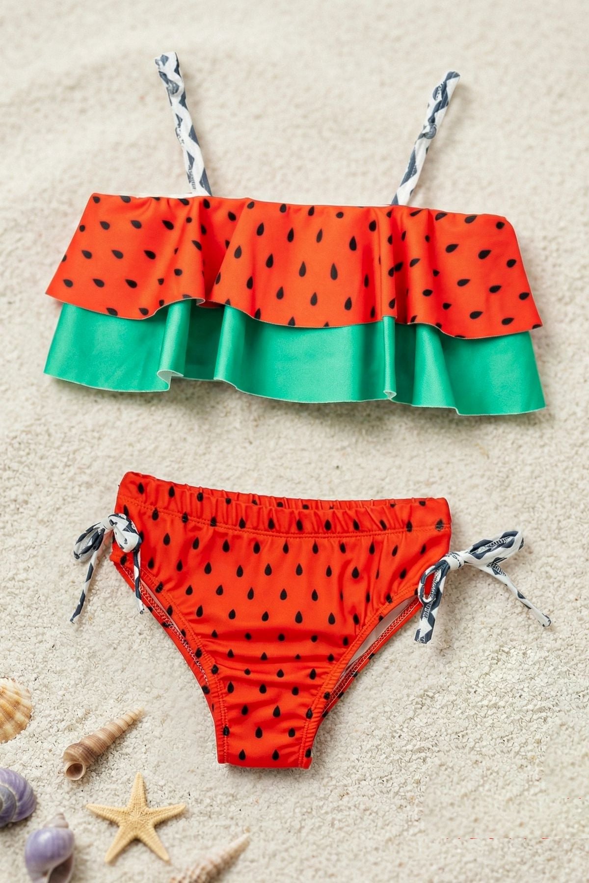 Karpuz Desenli kız Çocuk Mayo-Bikini Takımı