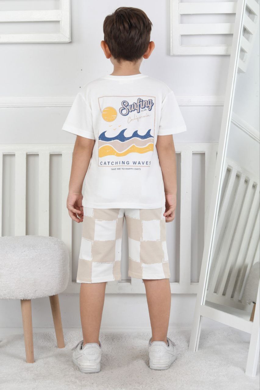 Skate Out Baskılı Erkek Çocuk Şort Takımı