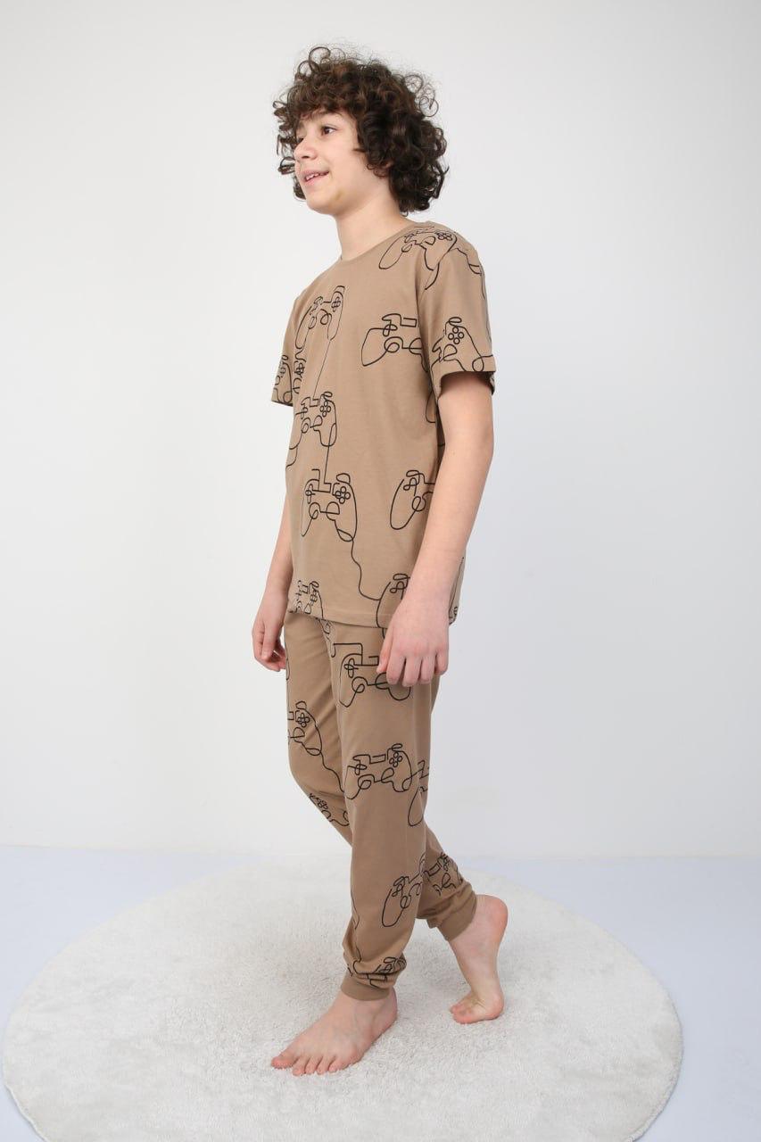 Kısakollu Play Console Desenli Erkek Çocuk Pijama Takımı (ALT-ÜST)