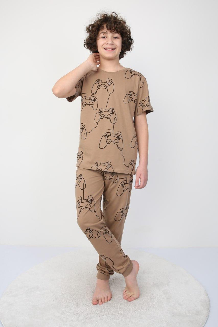 Kısakollu Play Console Desenli Erkek Çocuk Pijama Takımı (ALT-ÜST)