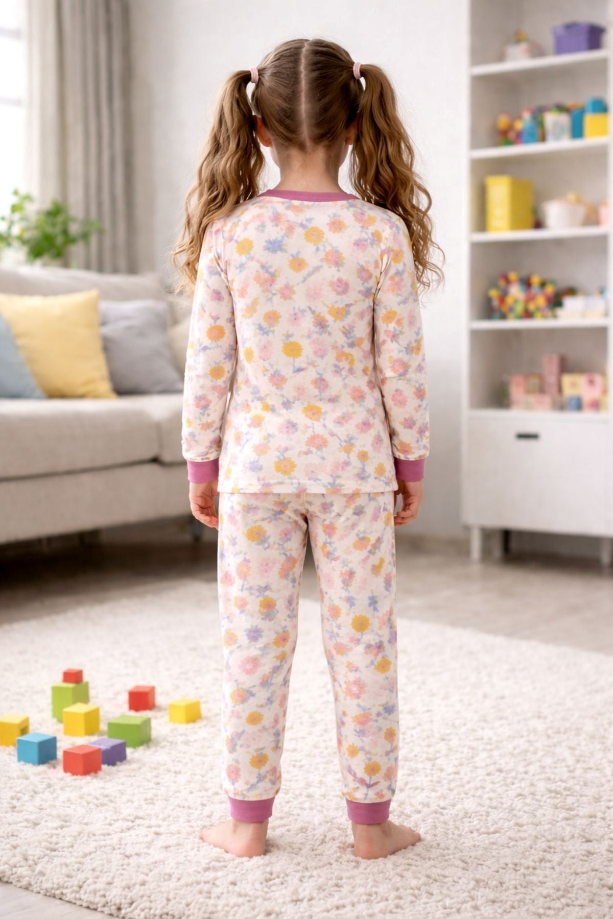 Kız Çocuk Flower Desenli 8 - 13 Yaş Pijama Takımı