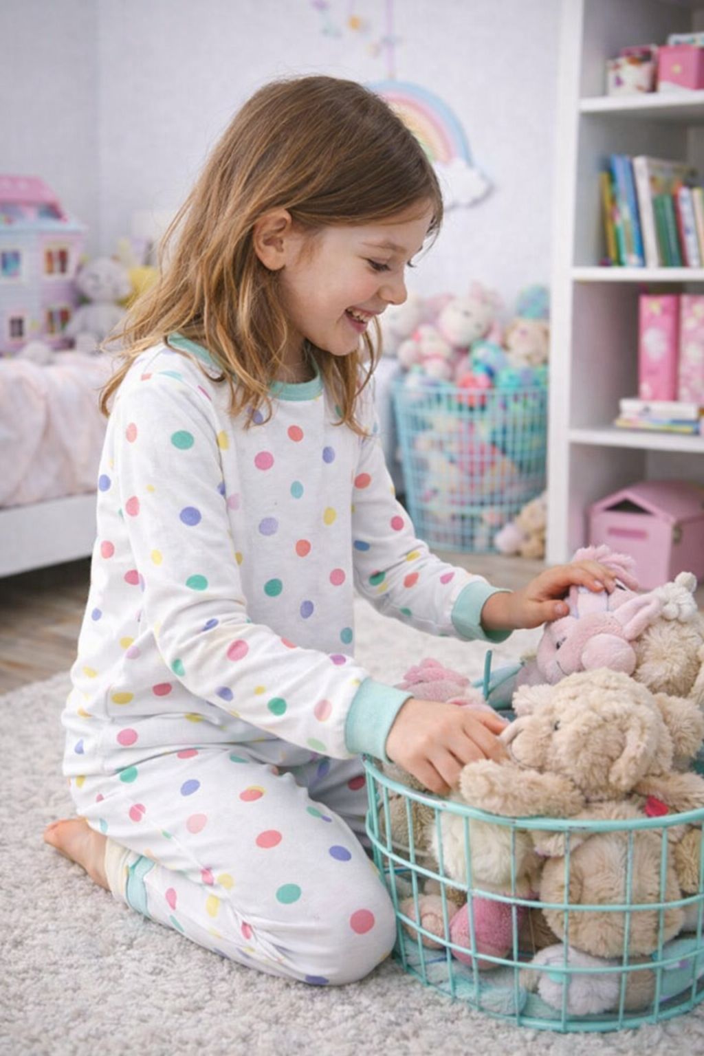 Kız Çocuk Renk Paleti Desenli 8 - 13 Yaş Pijama Takımı