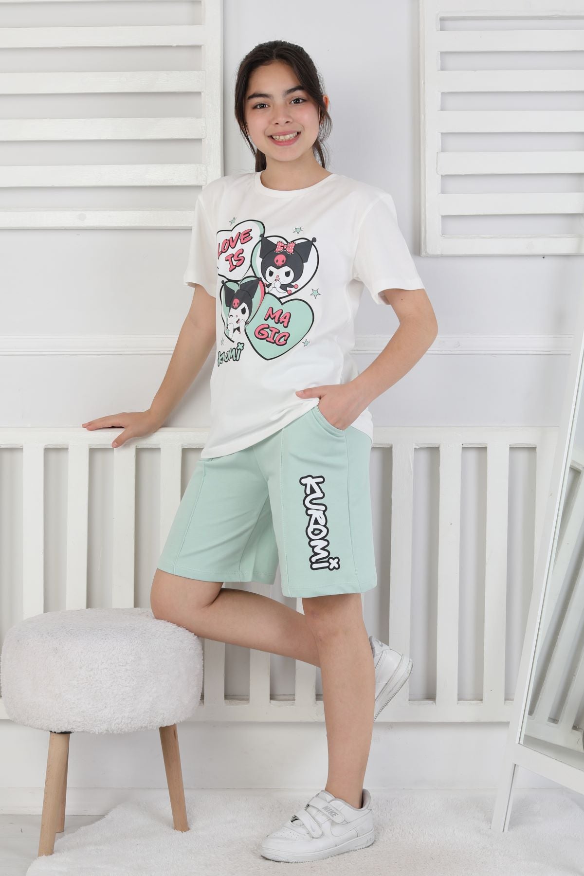 Love Is Kız Çocuk Üst Süprem Alt 2 İp Şort Takım