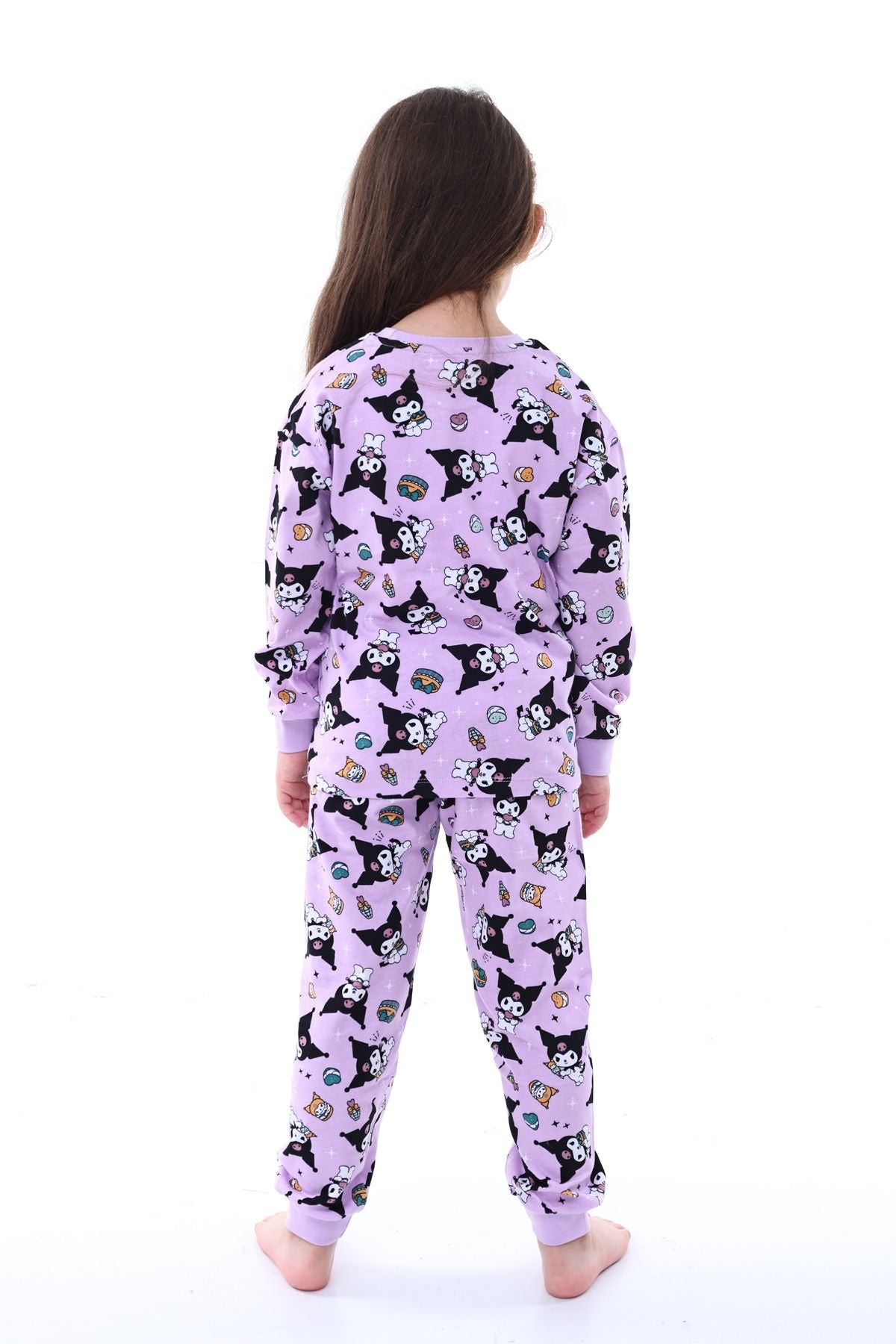 Kuromi Desenli Kız Çocuk Pijama Takımı Pembe 3-8 Yaş