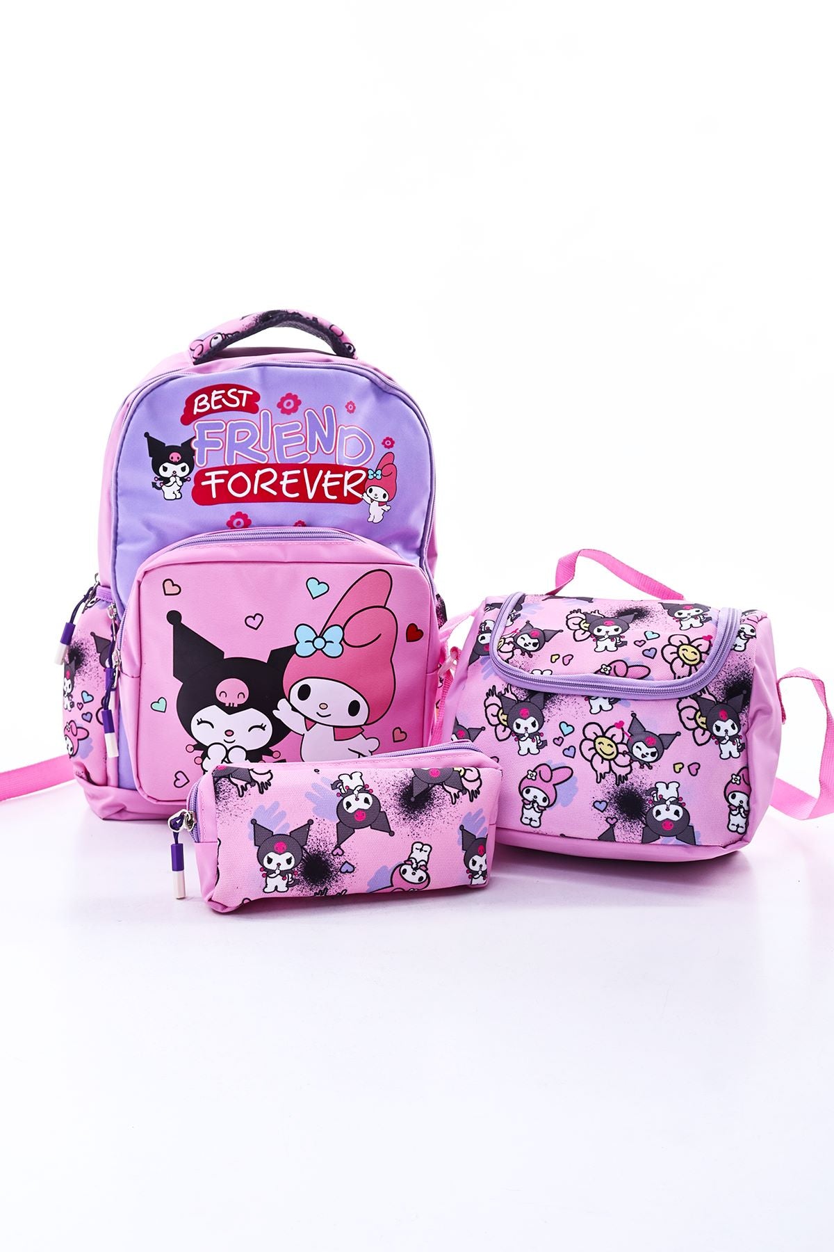 Kuromi İle Okula Dönüş Seti ( Sırt Çantası - Beslenme Çantası - Kalemlik )