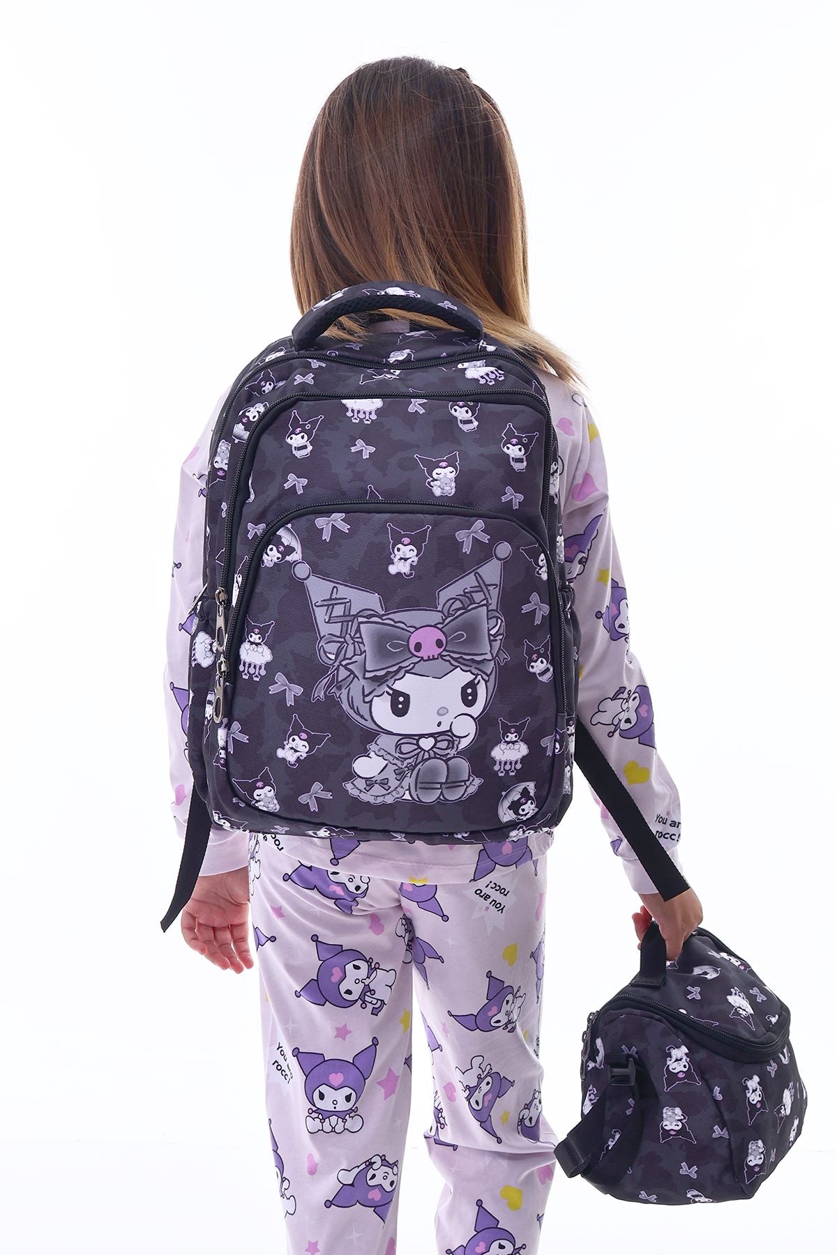 Kuromi İle Okula Dönüş Seti ( Sırt Çantası - Beslenme Çantası - Kalemlik )