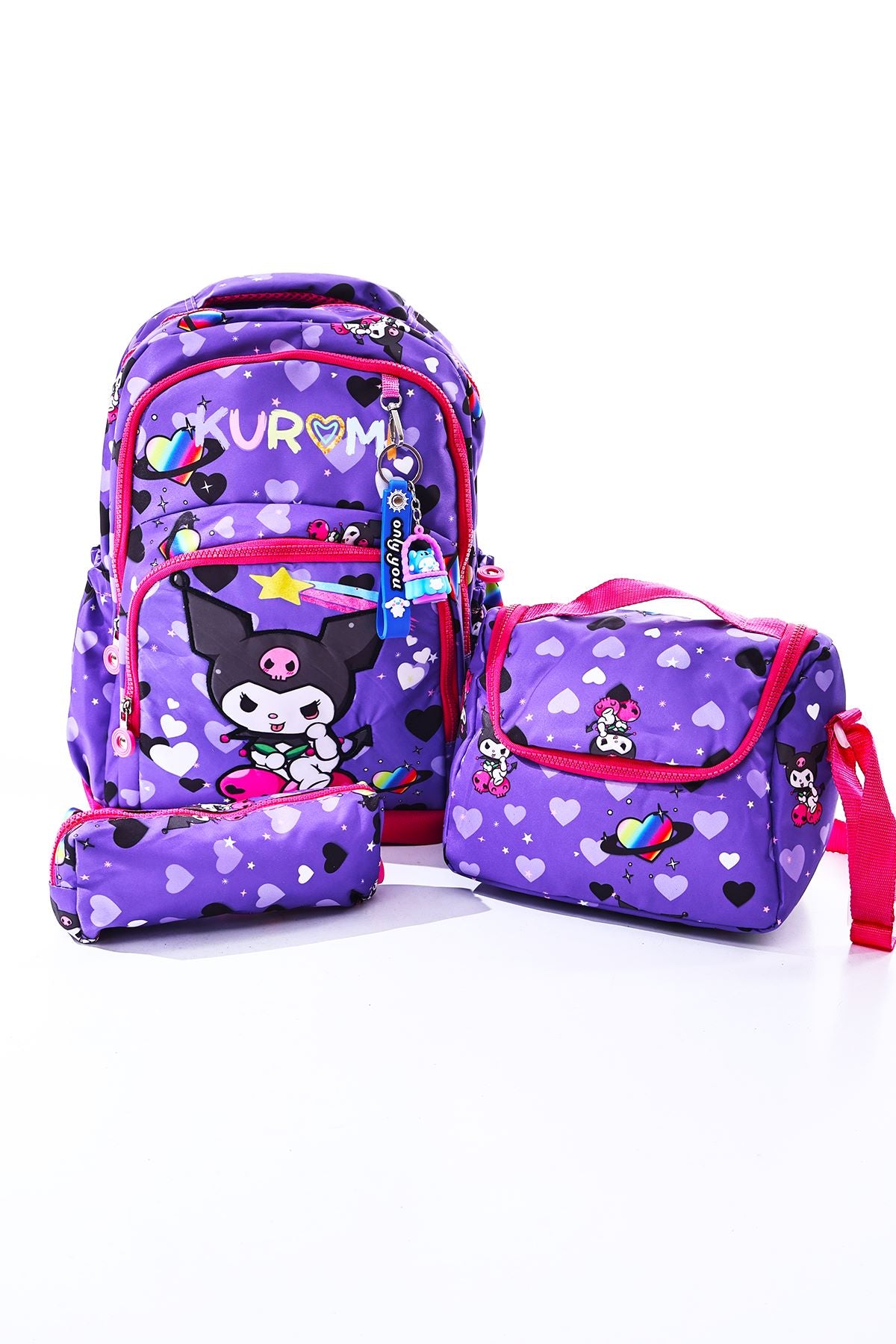 Kuromi İle Okula Dönüş Seti ( Sırt Çantası - Beslenme Çantası - Kalemlik )