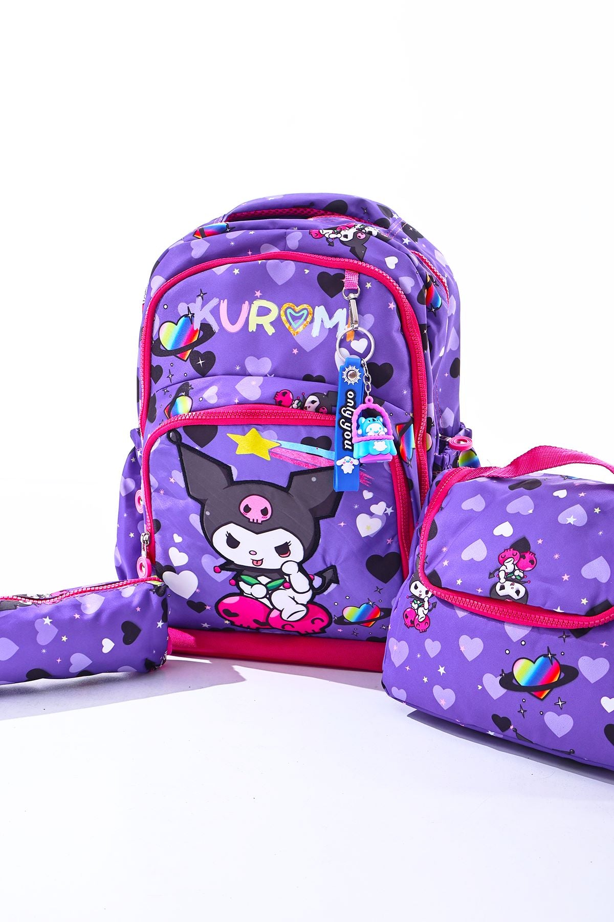Kuromi İle Okula Dönüş Seti ( Sırt Çantası - Beslenme Çantası - Kalemlik )