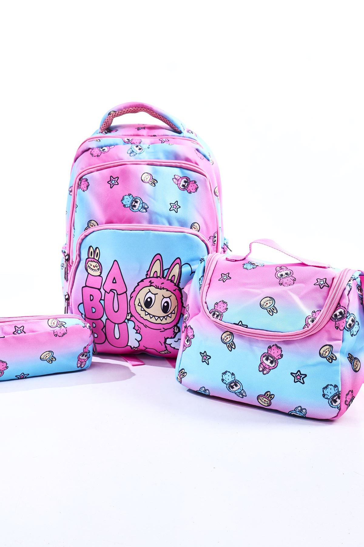 Labubu İle Okula Dönüş Seti ( Sırt Çantası - Beslenme Çantası - Kalemlik )