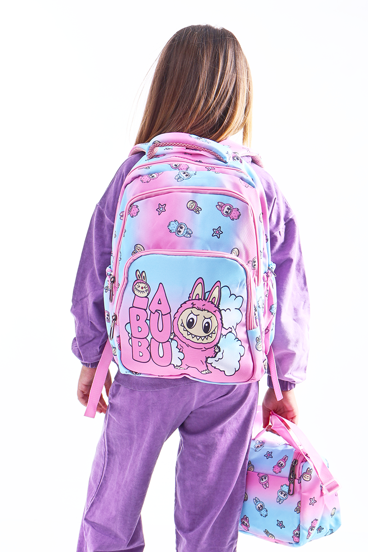 Labubu İle Okula Dönüş Seti ( Sırt Çantası - Beslenme Çantası - Kalemlik )