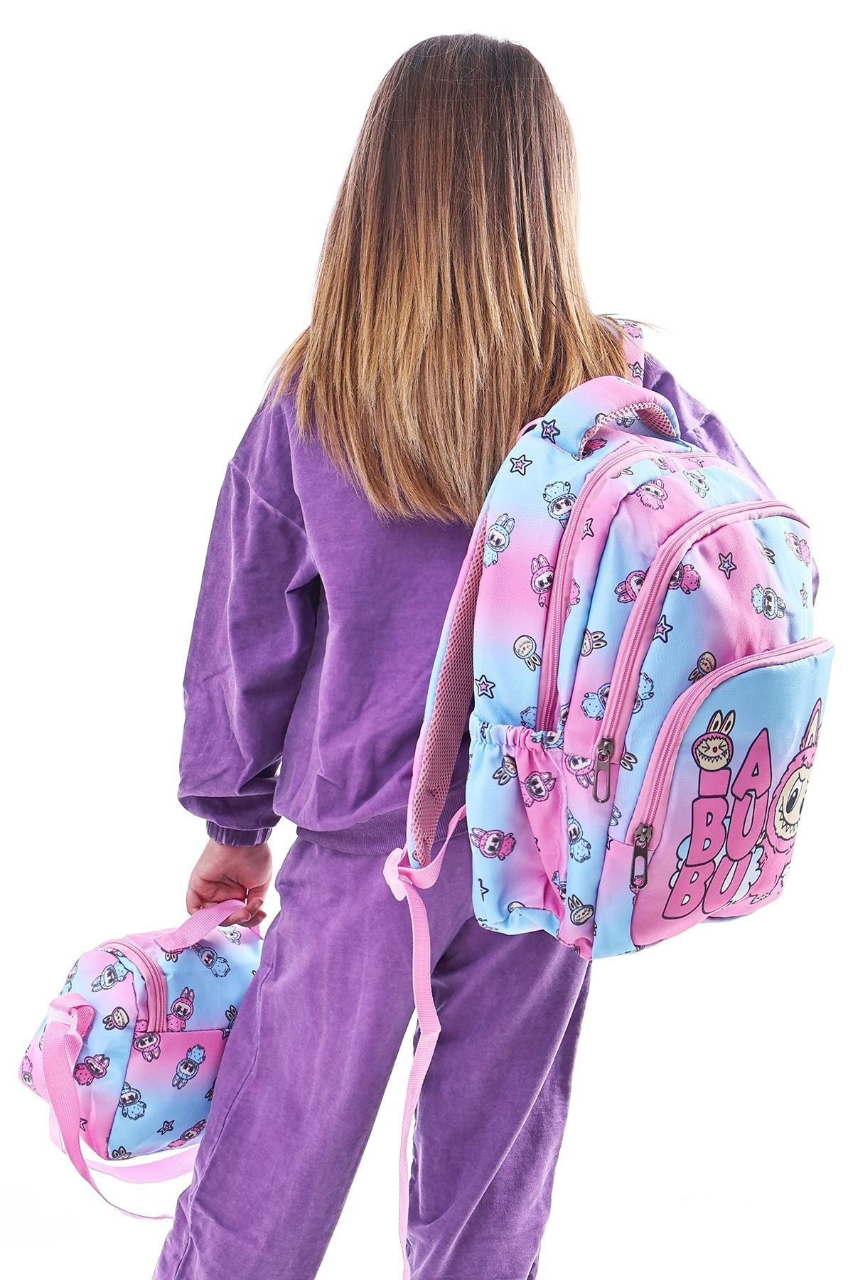 Labubu İle Okula Dönüş Seti ( Sırt Çantası - Beslenme Çantası - Kalemlik )