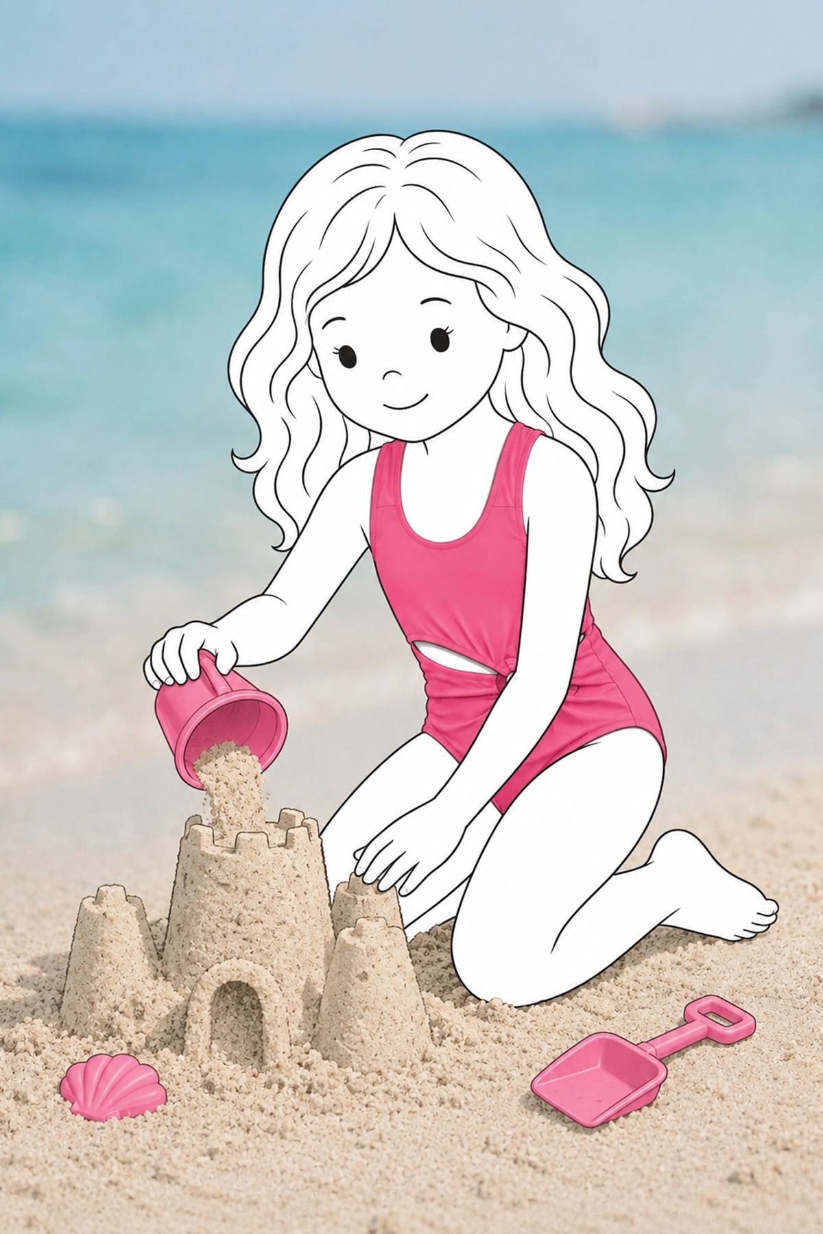 Halka Detaylı Cut-Out Kız Çocuk Mayokini