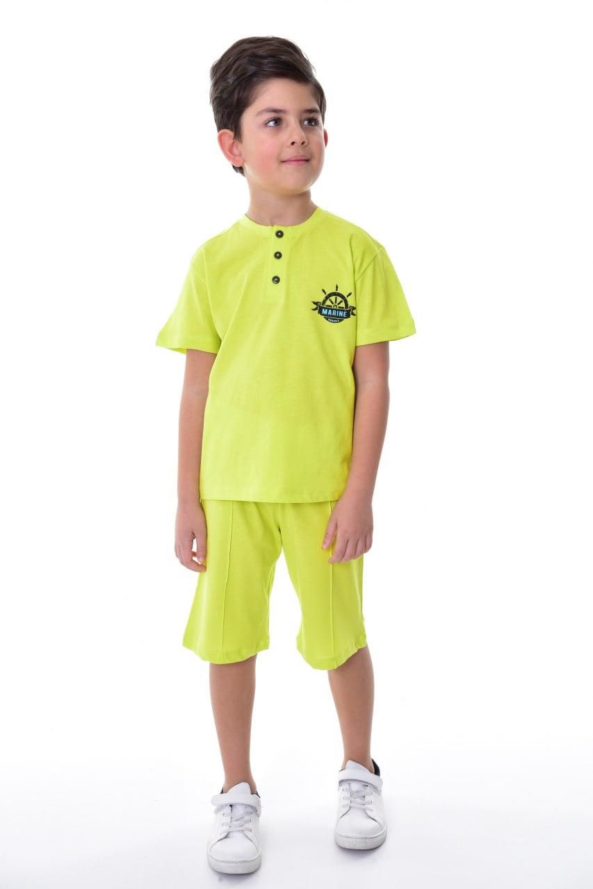 Marine Dümen Desenli Erkek Çocuk Şort Tkımı