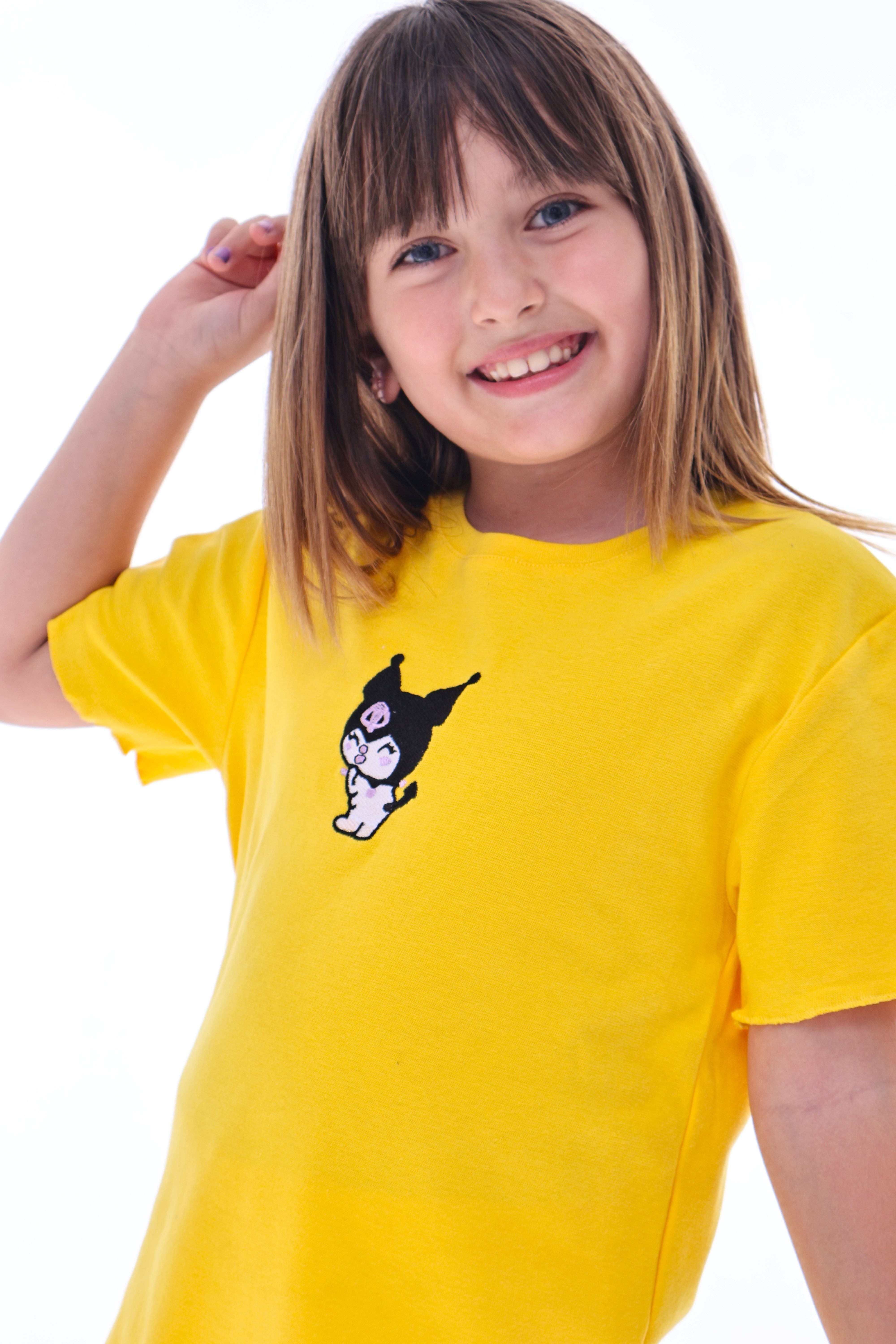 Ribana Beybi Overlok Detaylı Kuromi Nakışlı Alt-Üst Takım