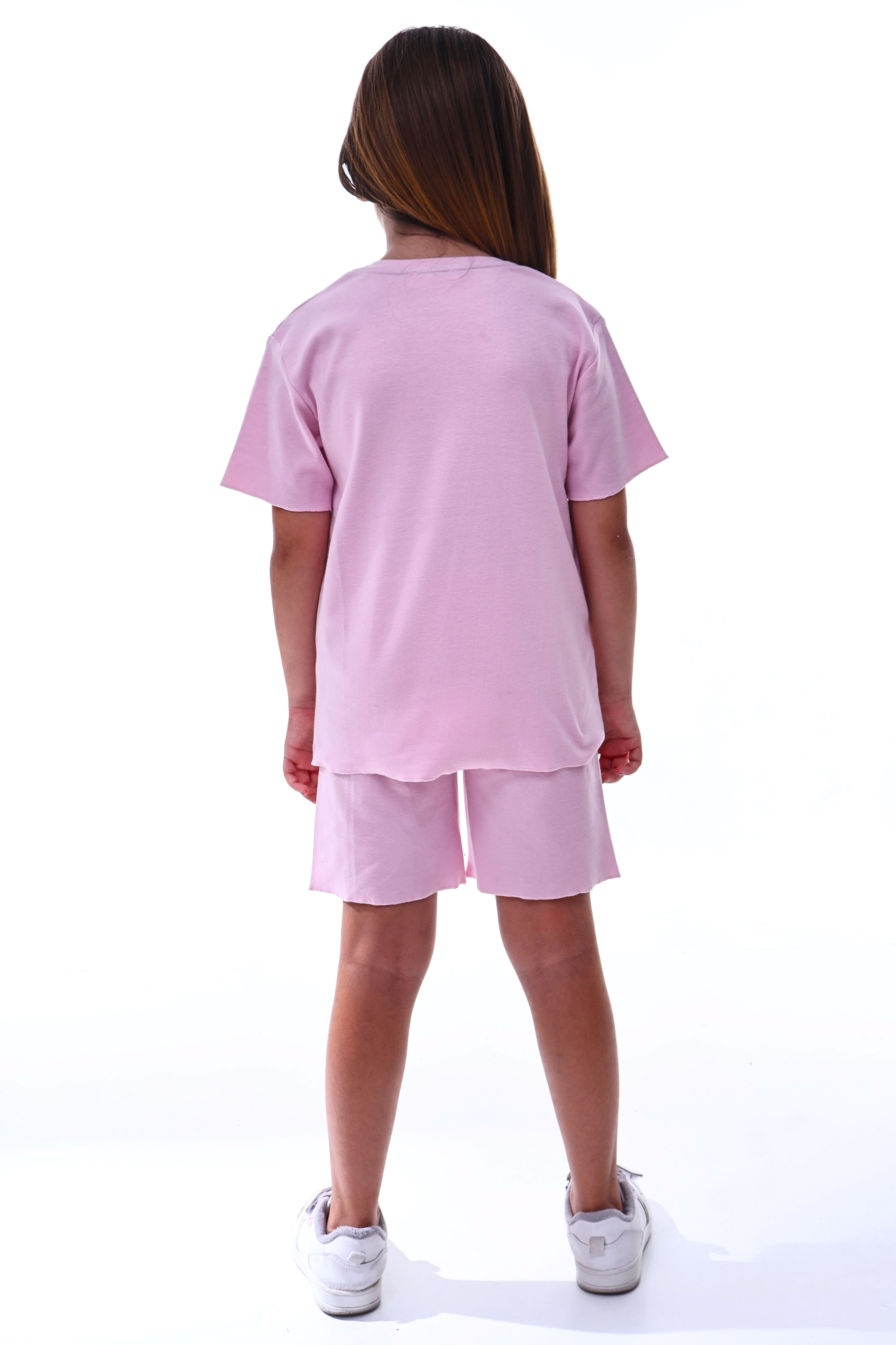 Ribana Beybi Overlok Detaylı Kuromi Nakışlı Alt-Üst Takım