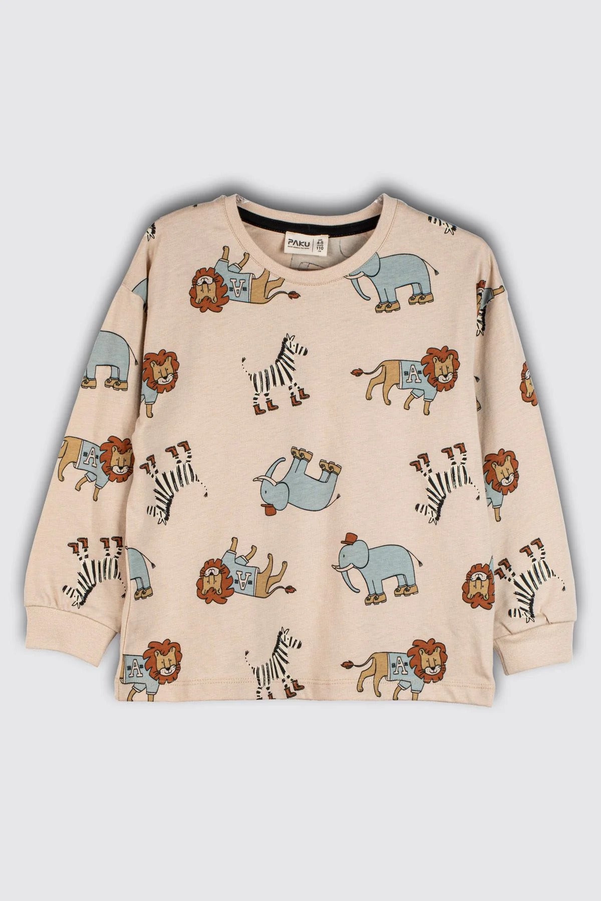 Sevimli Animal (Aslan-Zebra-Fil) Desenli Erkek Pijama Takımı