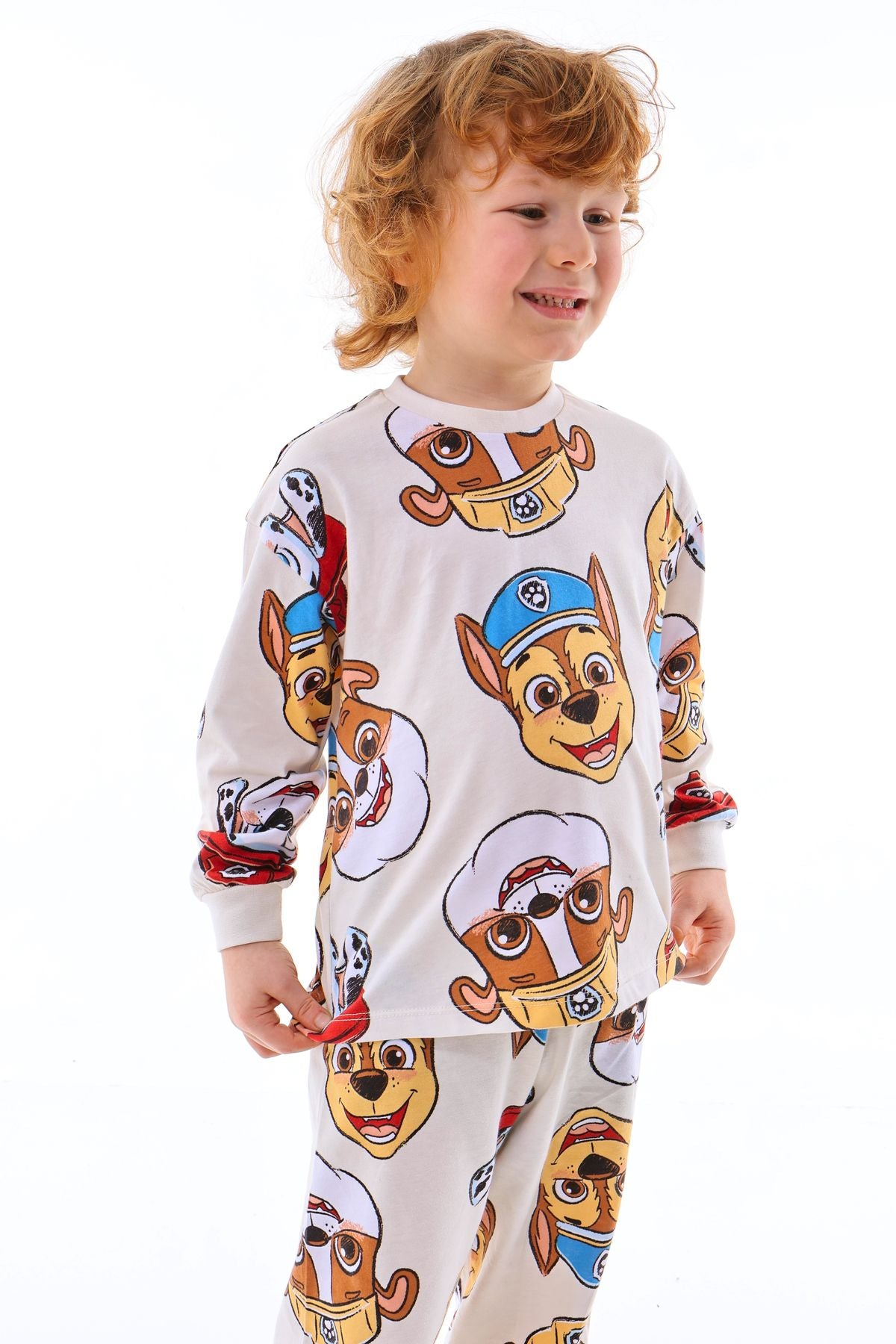 Mutlu Paw Patrol Desenli %100 Pamuk Çocuk Pijama Takımı